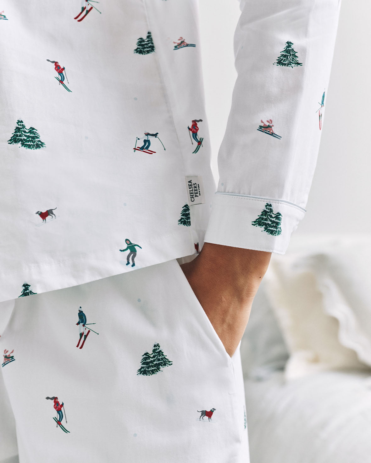 Organic Cotton Ski Vacation Print Long Pyjama Set