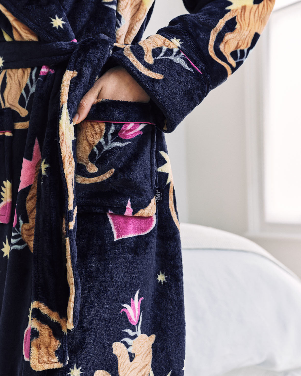 Fleece Enchanted Tiger Print Dressing Gown