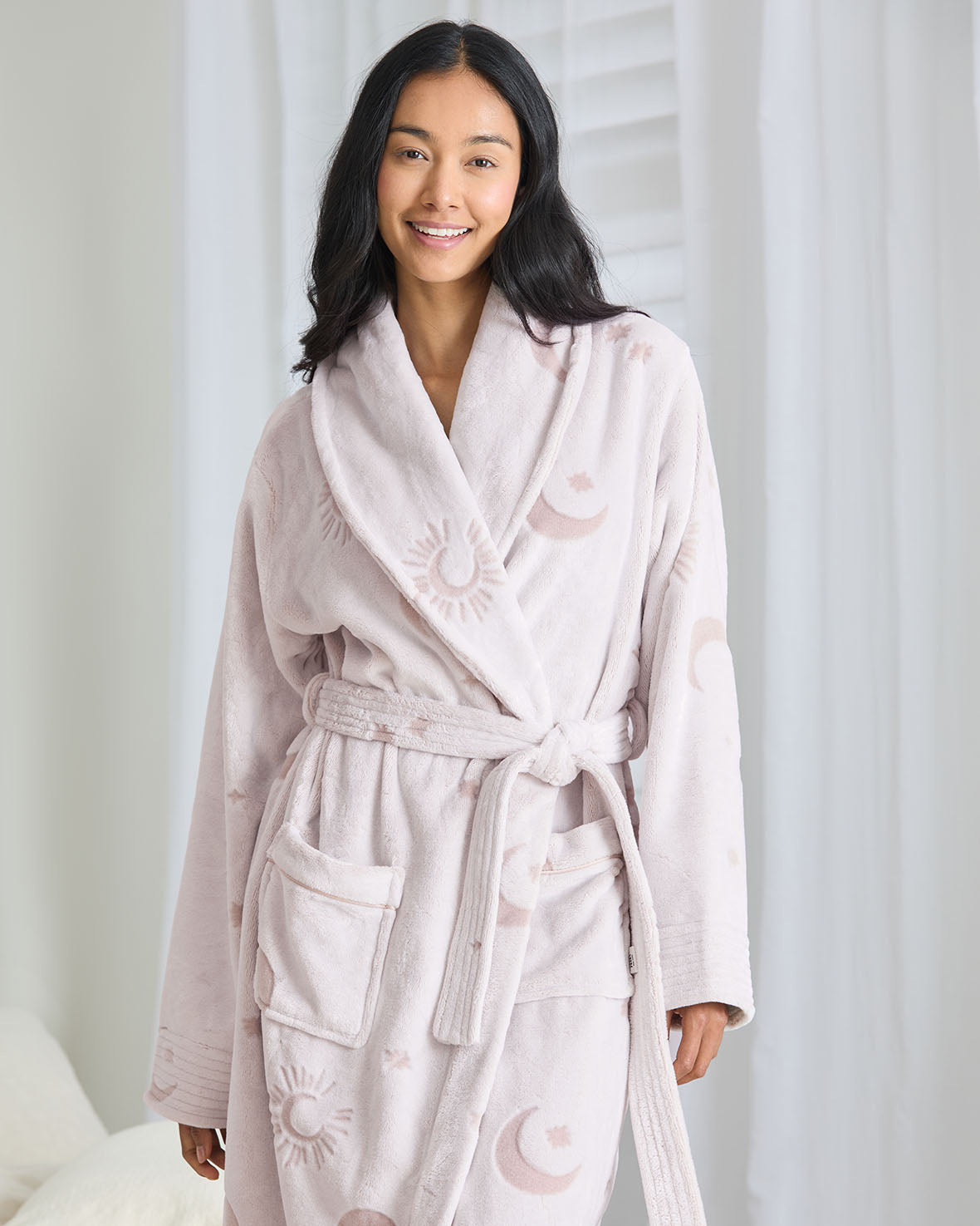 Fleece Burnout Cosmic Constellations Dressing Gown