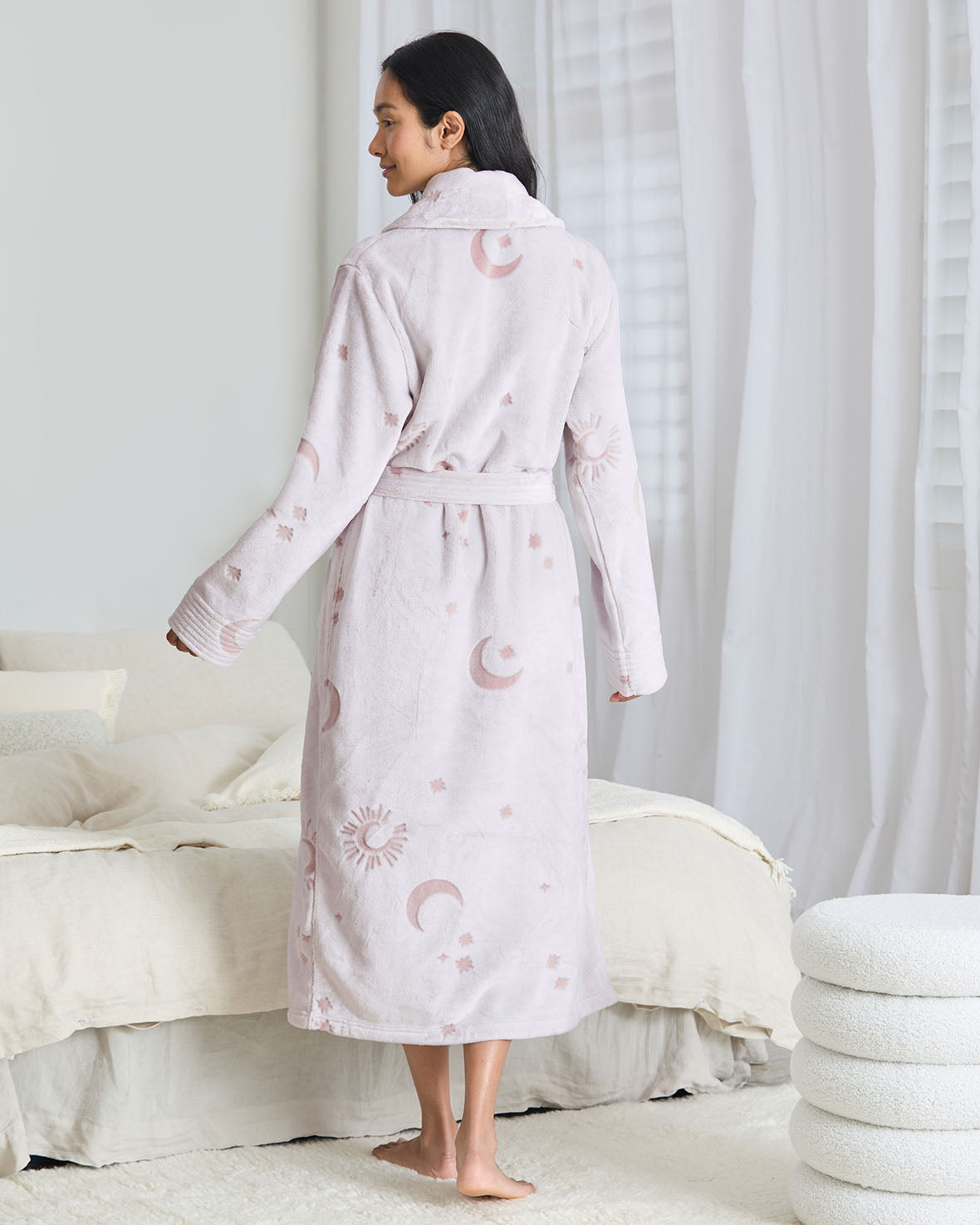 Fleece Burnout Cosmic Constellations Dressing Gown