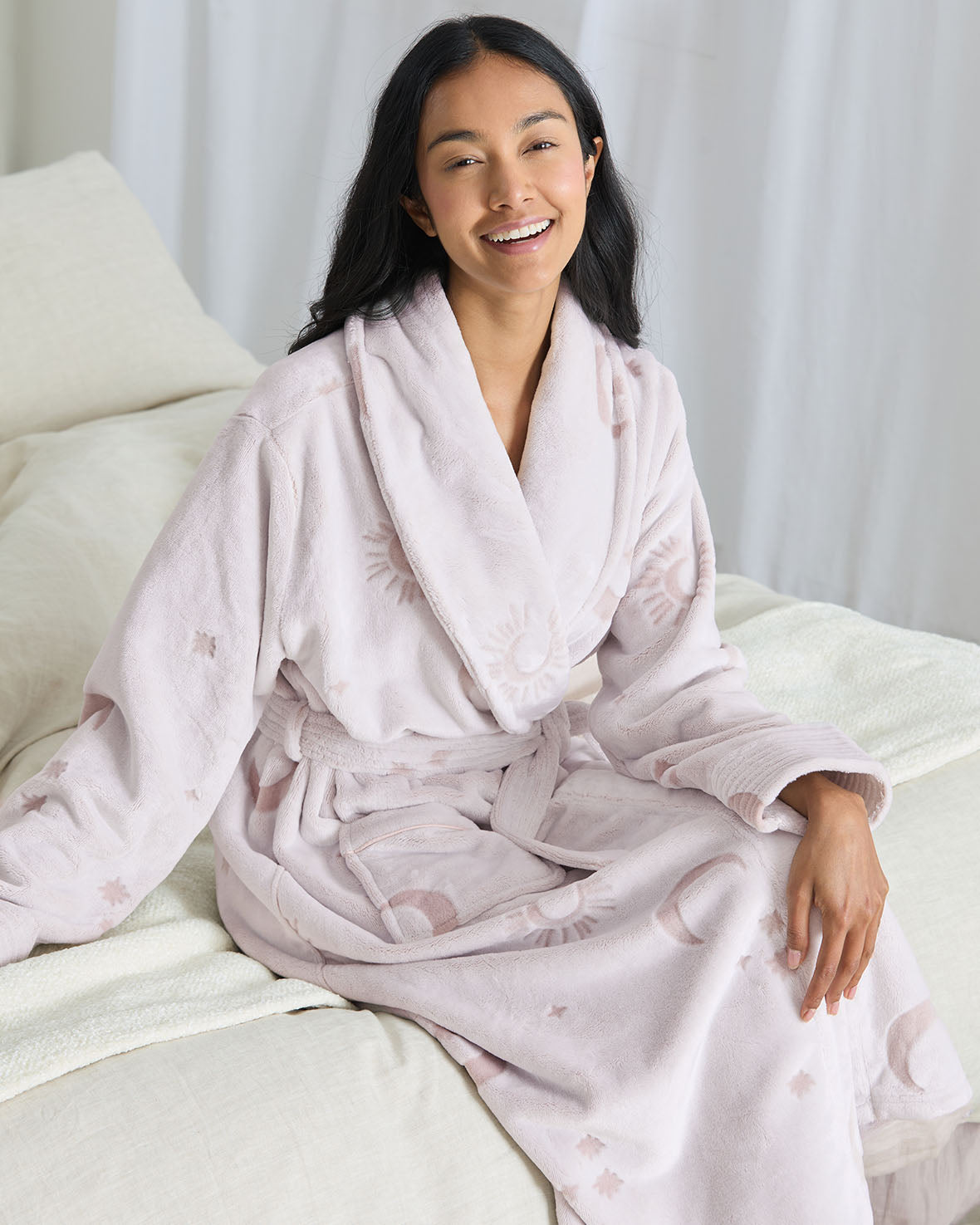 Fleece Burnout Cosmic Constellations Dressing Gown
