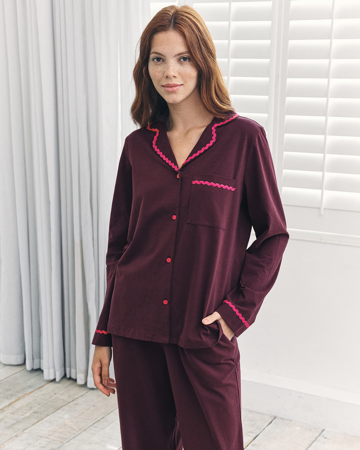 Organic Cotton Embroidered Back Good Night Long Pyjama Set