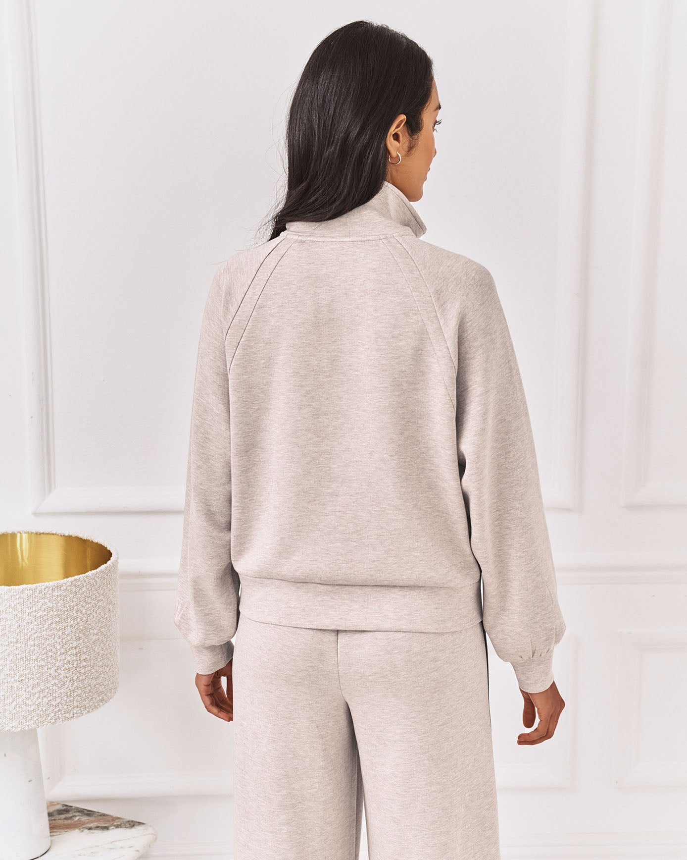 LuxeComfort Scuba Half-Zip Sweatshirt - Camel