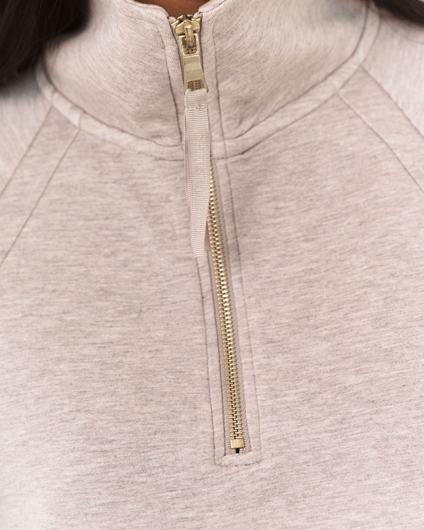 LuxeComfort Scuba Half-Zip Sweatshirt - Camel