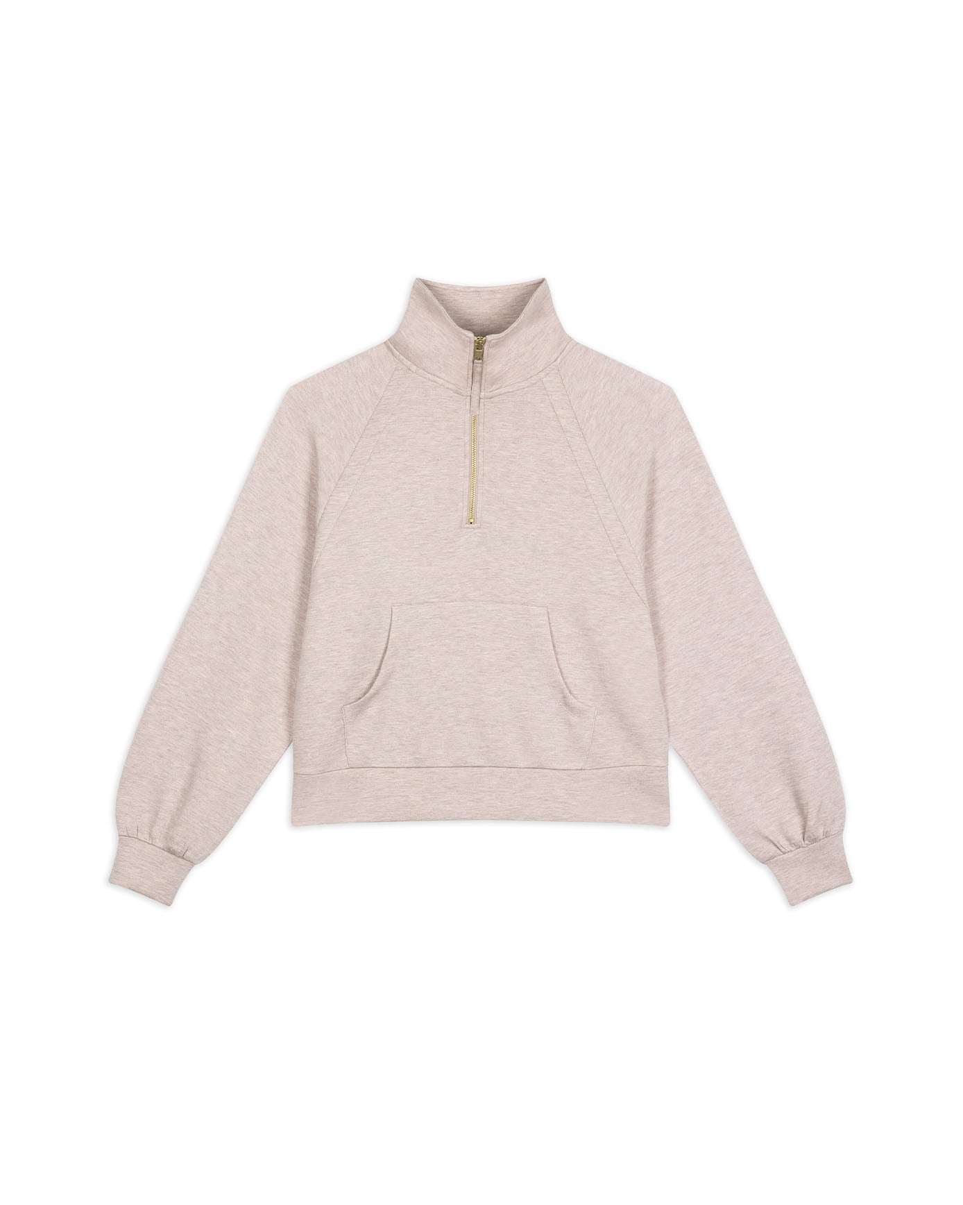 LuxeComfort Scuba Half-Zip Sweatshirt - Camel