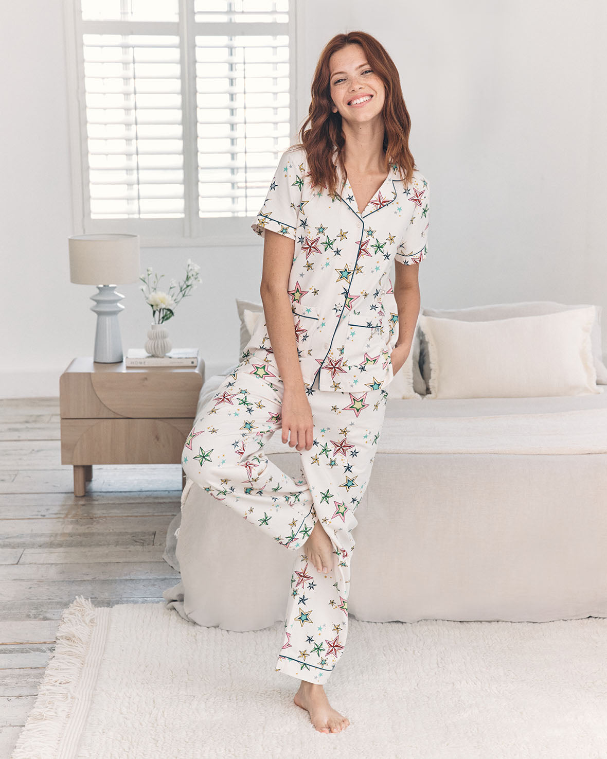 Organic Cotton Star Print Long Pyjama Set