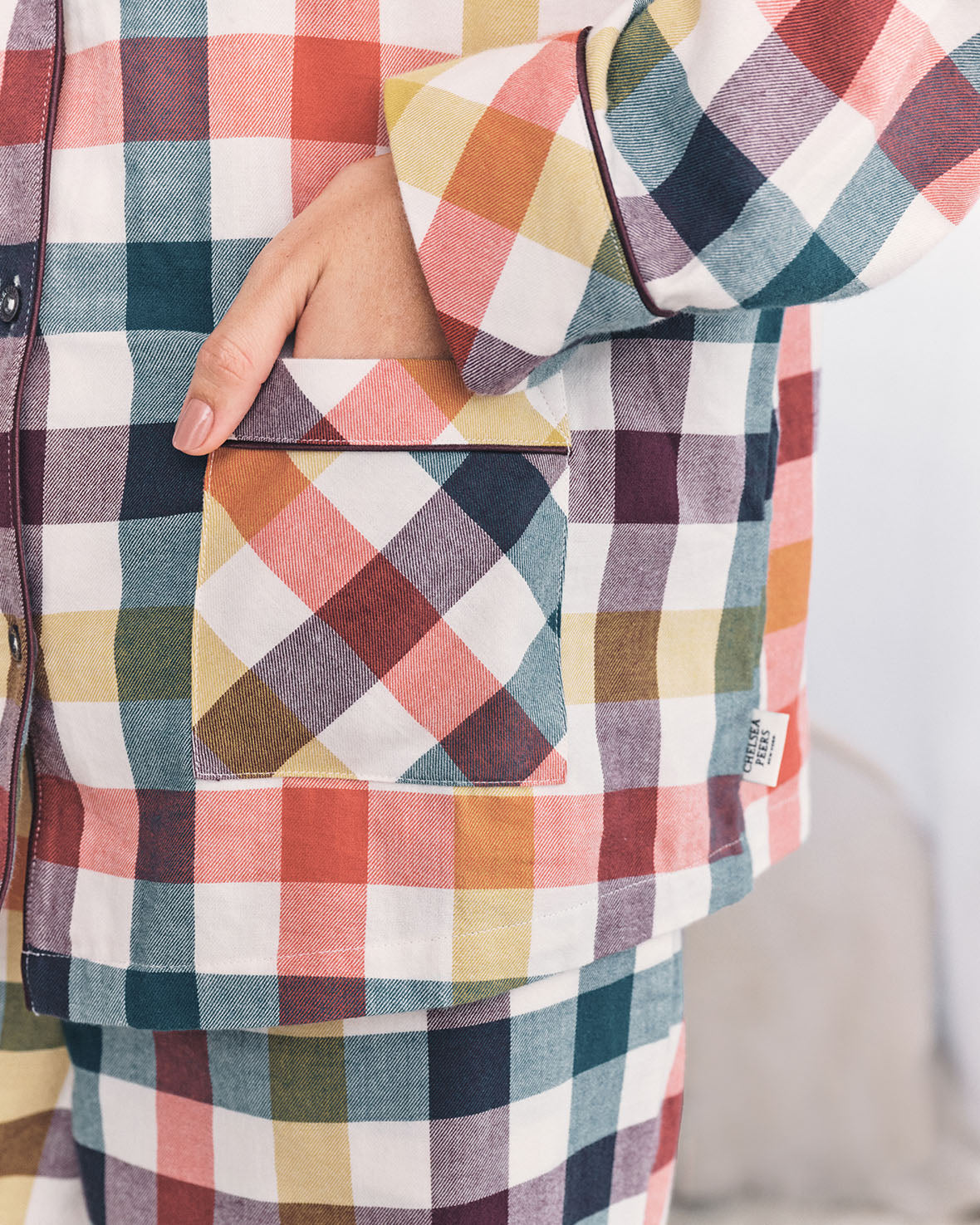 Organic Cotton Gingham Check Long Pyjama Set - Multi