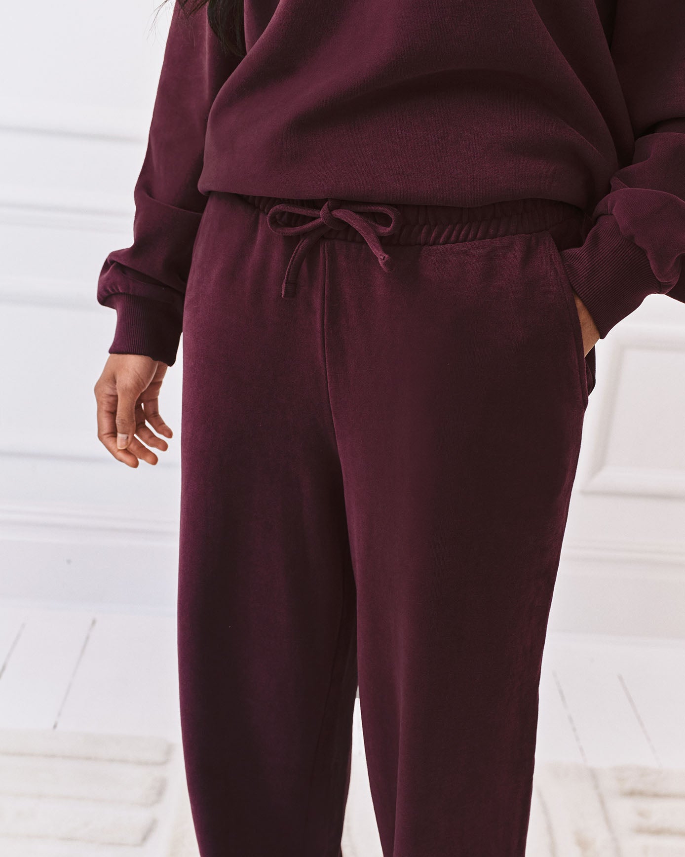Organic Cotton Joggers - Burgundy