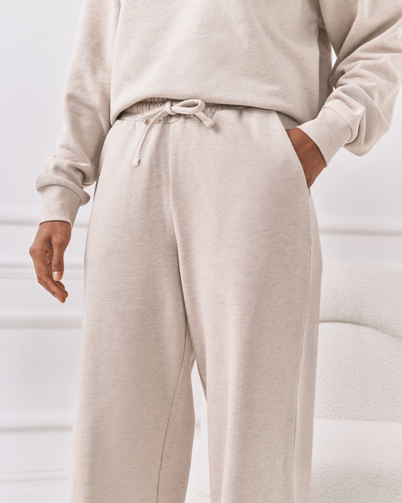 Organic Cotton Joggers - Beige Marl