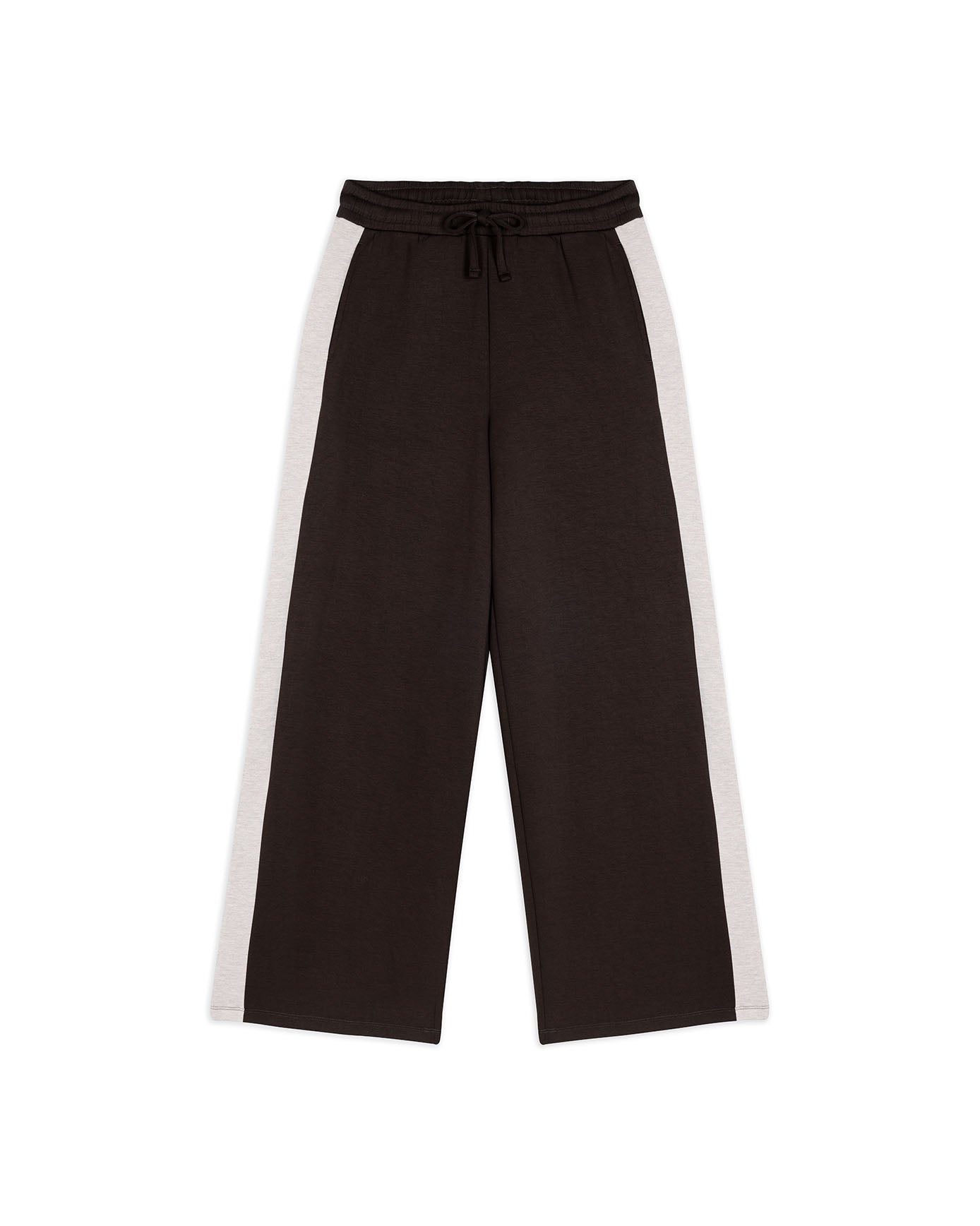 LuxeComfort Scuba Side Stripe Joggers - Brown