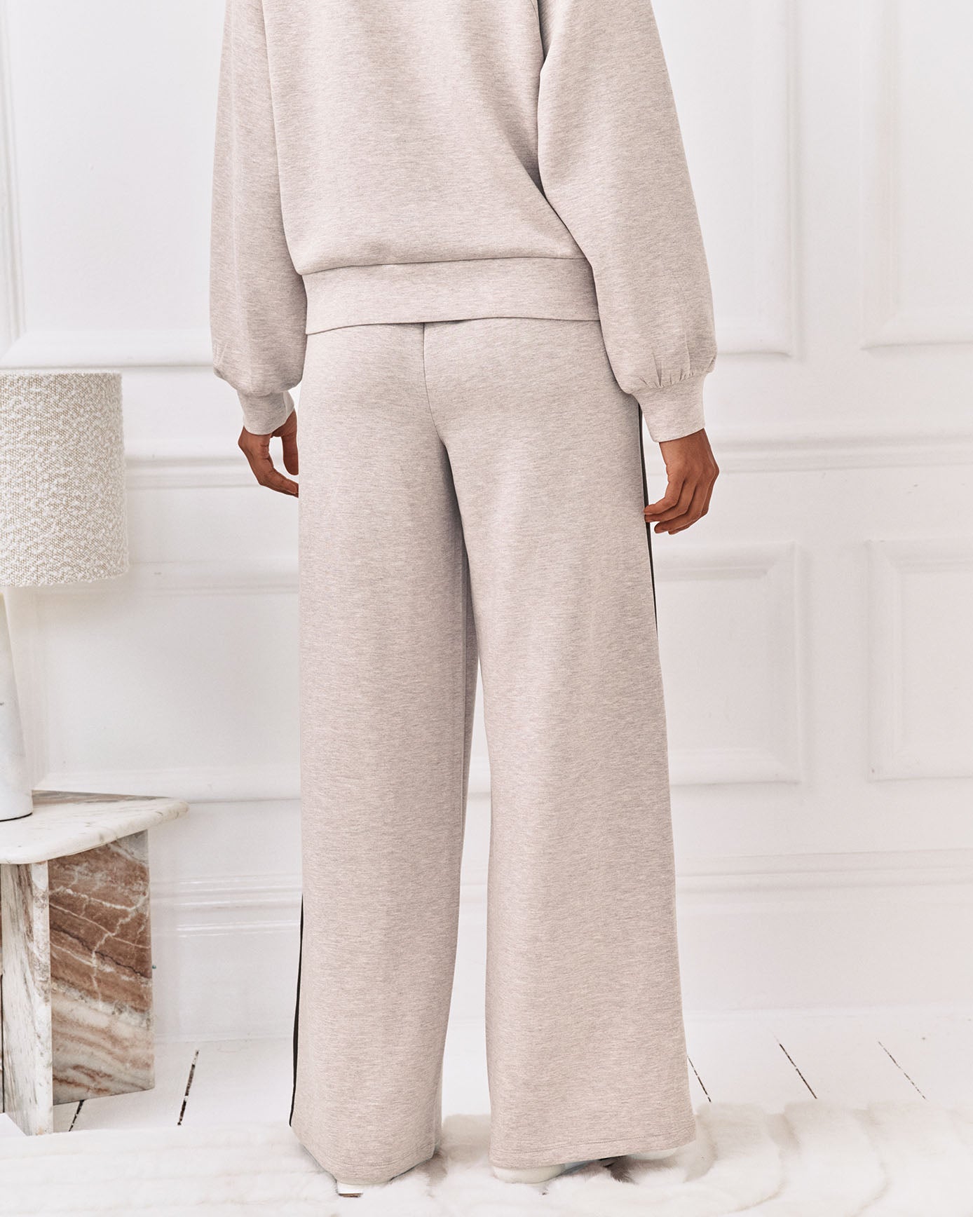 LuxeComfort Scuba Side Stripe Joggers - Camel