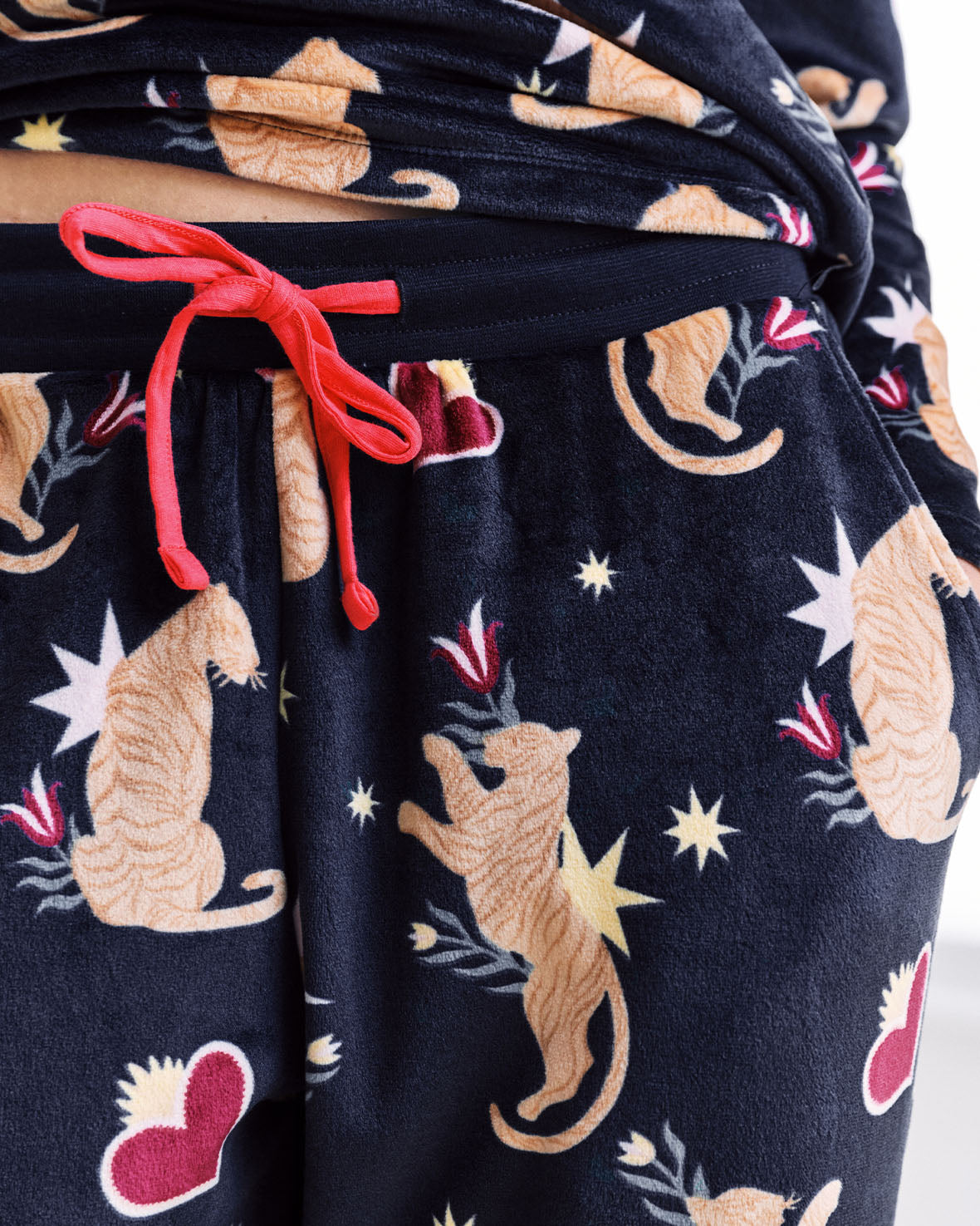 Velour Enchanted Tiger Print Lounge Crew & Jogger Set