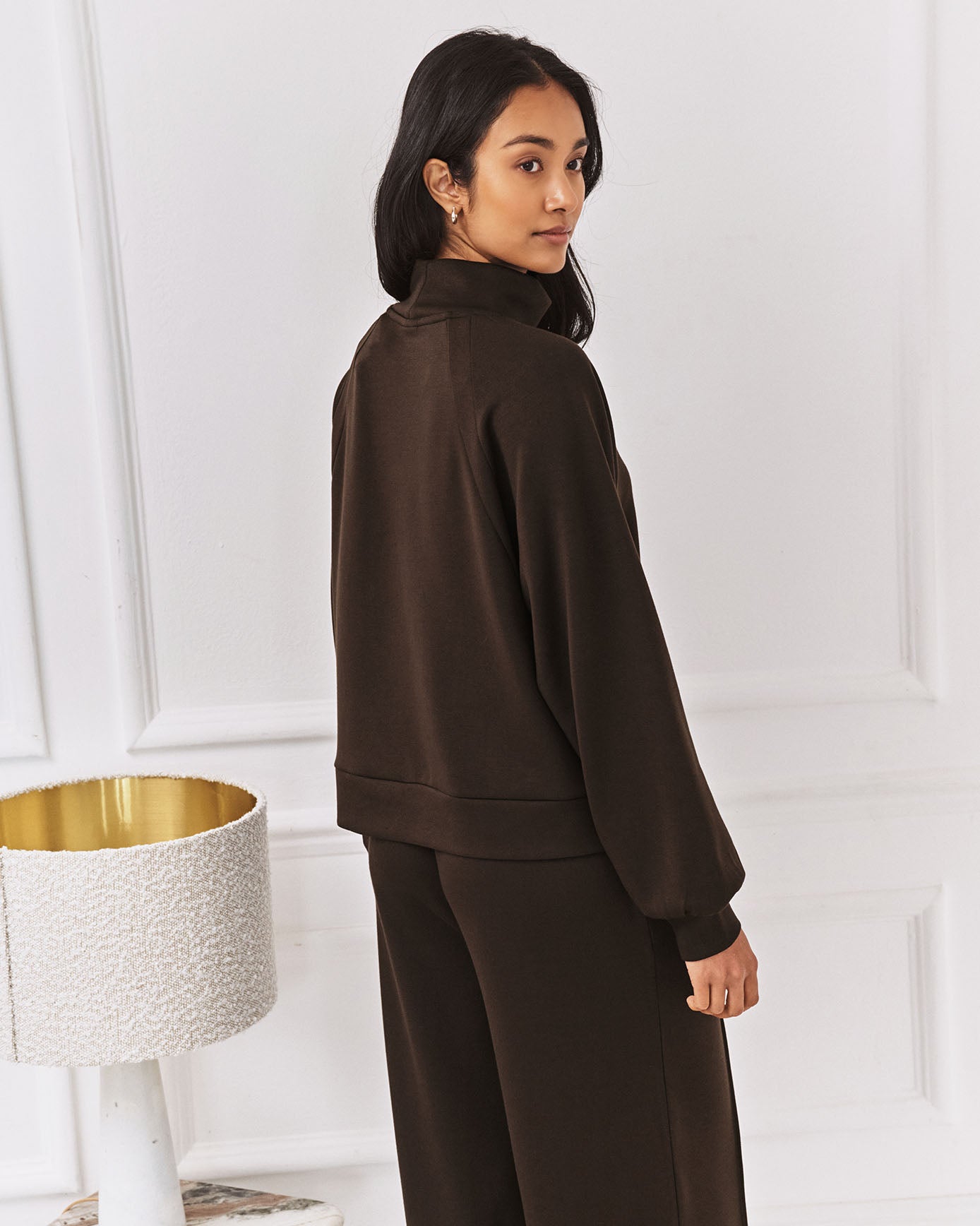 LuxeComfort Scuba Sweatshirt - Brown