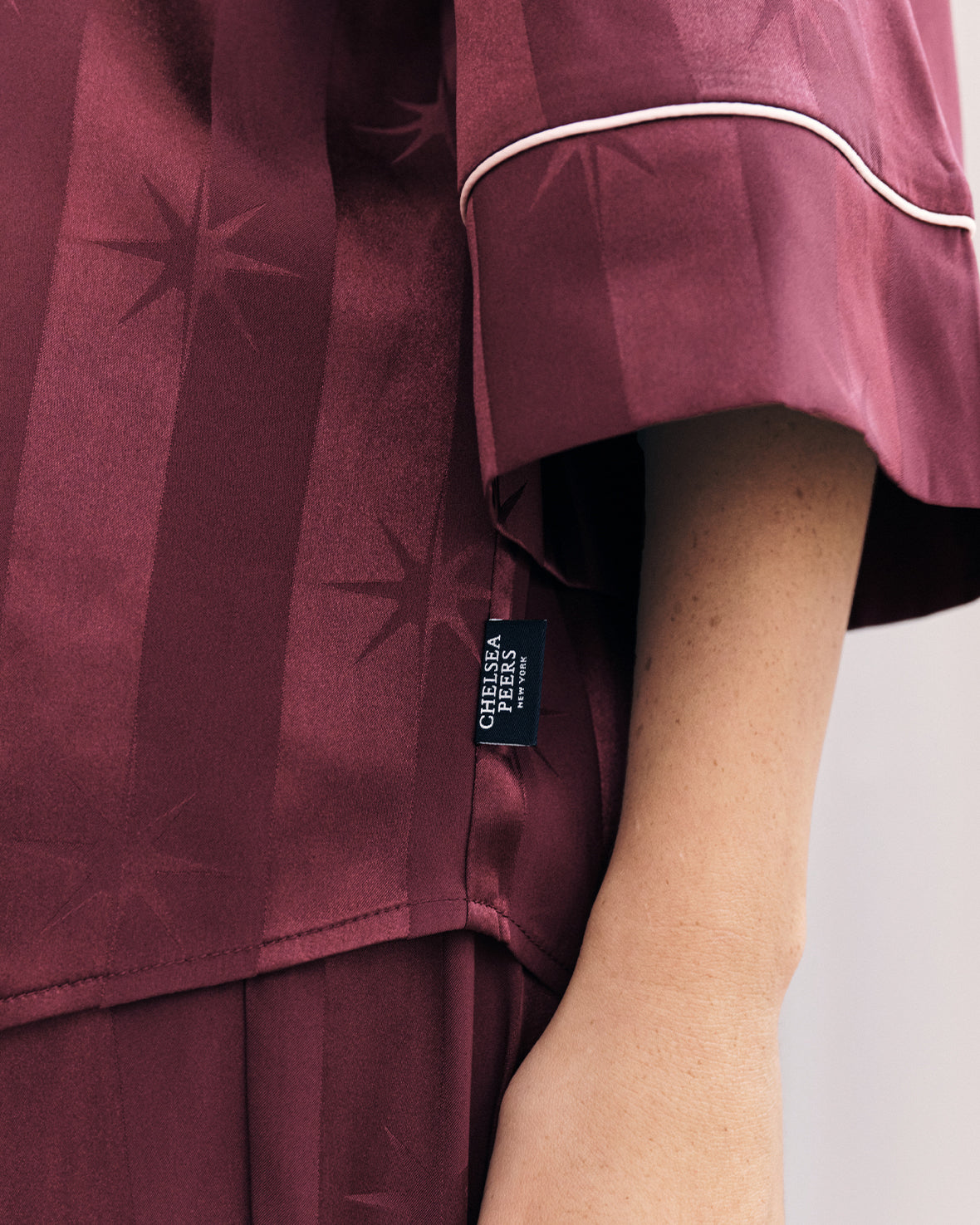 Satin Star Stripes Jacquard Long Pyjama Set