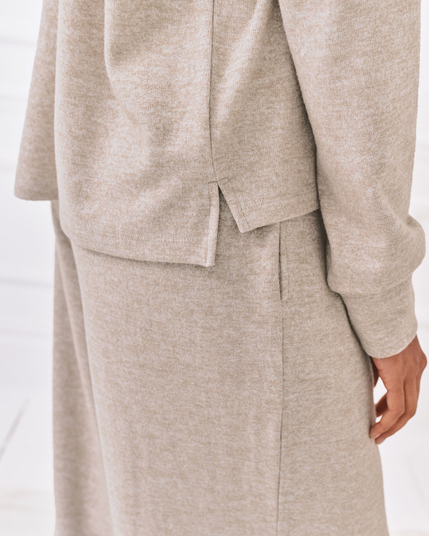 Slub-Knit Marl Joggers - Beige