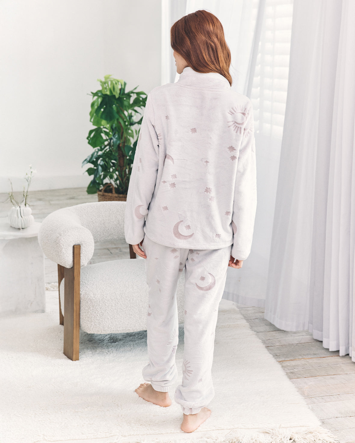 Fleece Burnout Cosmic Constellations Sweatshirt & Jogger Co-ord