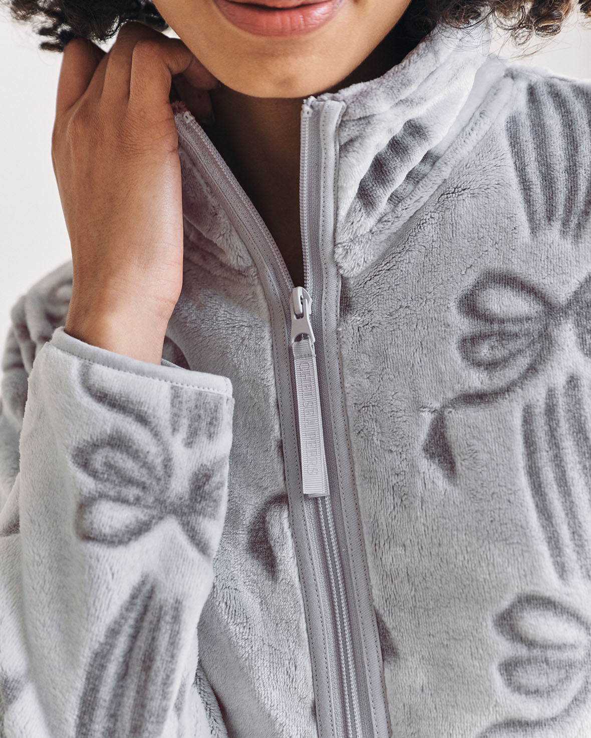 Fleece Burnout Ribbon Bow Jacket & Jogger Co-ord