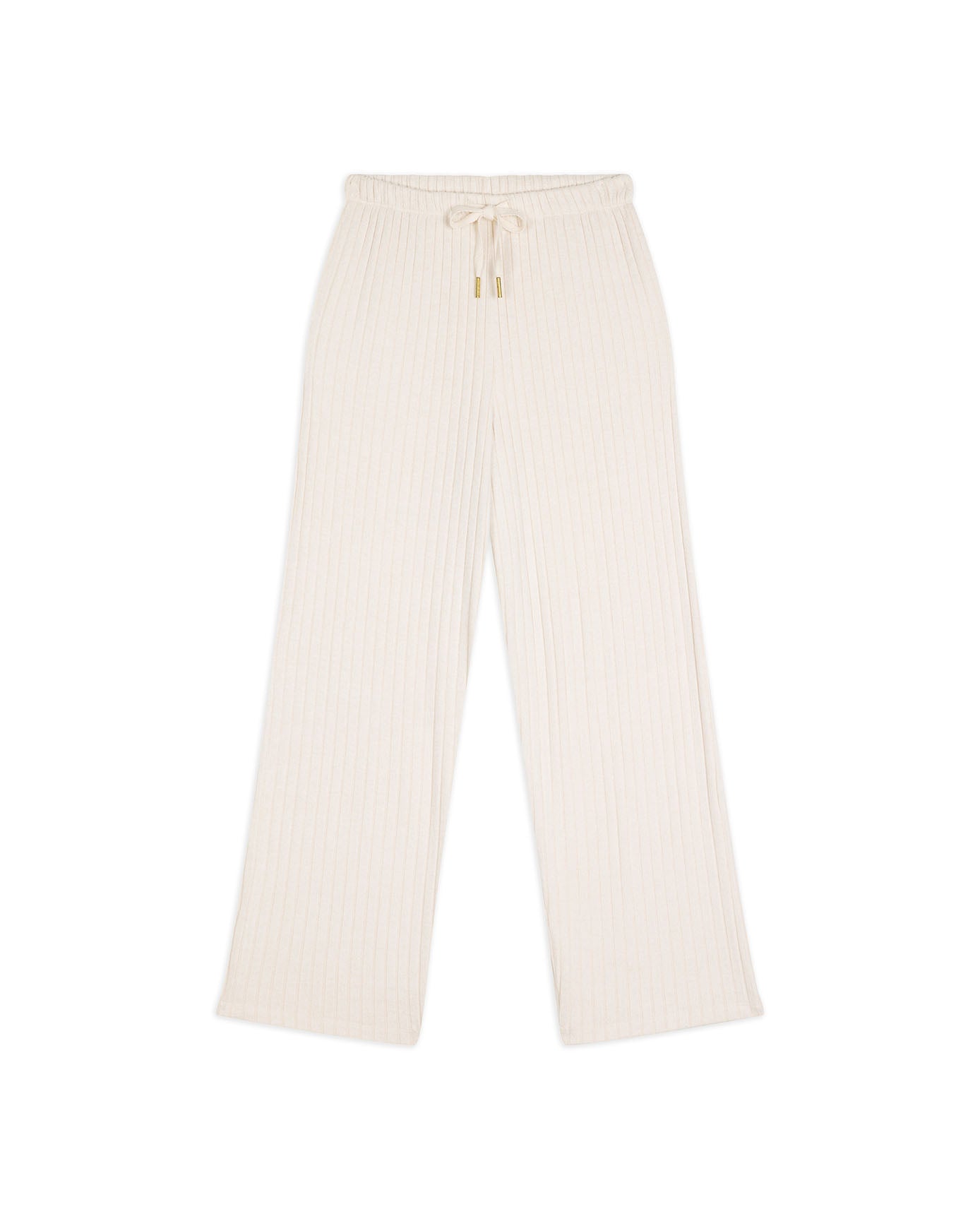 Ribbed Knit Joggers - Cream