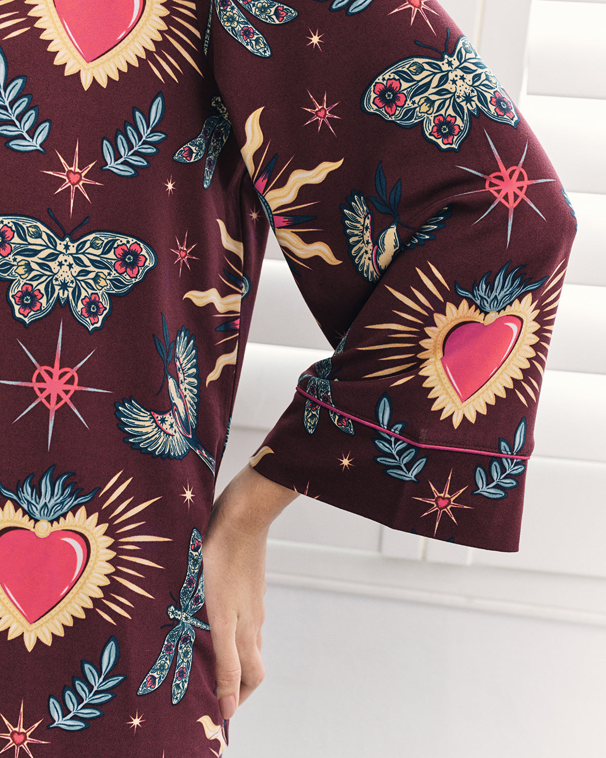 Enchanted Glade Print Button Up Long Pyjama Set