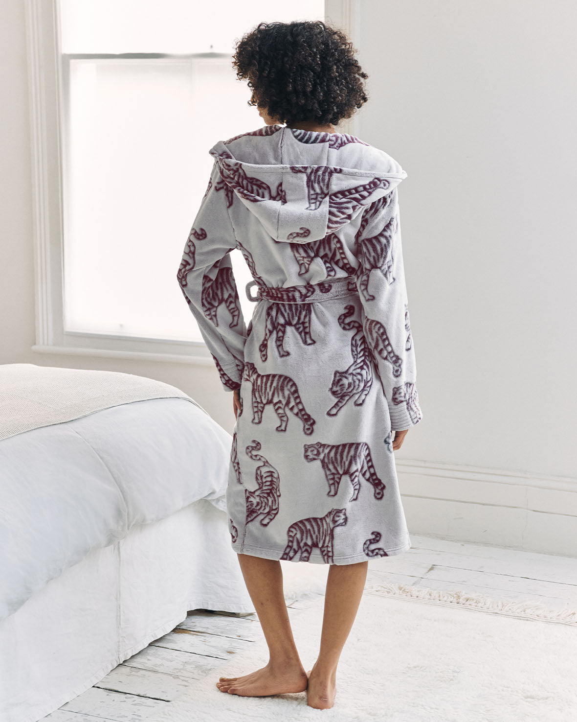 Fleece Burnout Tiger Dressing Gown