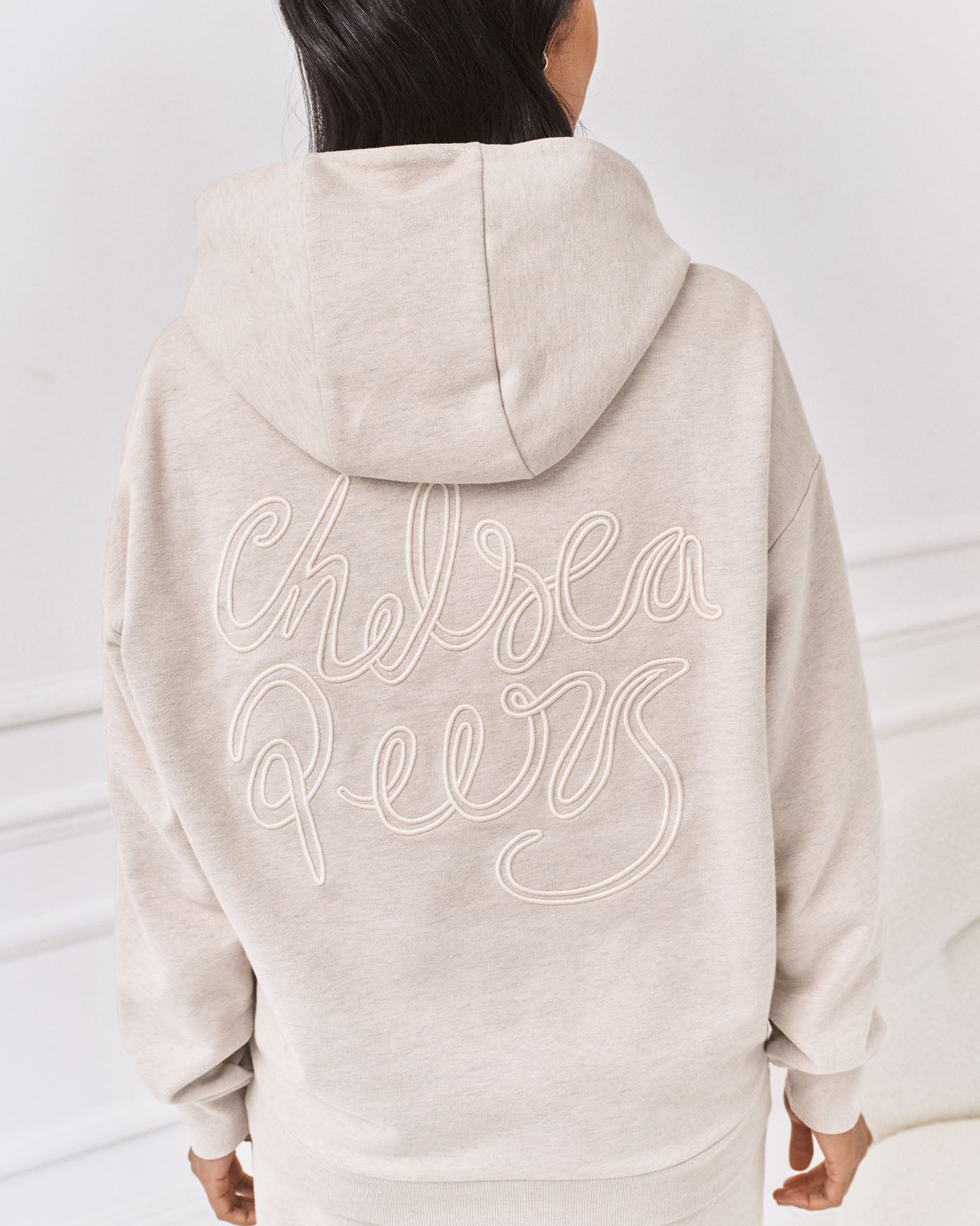 Organic Cotton Back Embroidered Script Logo Hoodie