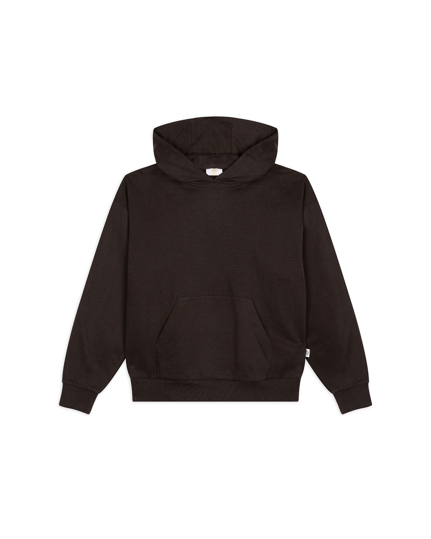 Organic Cotton Back Embroidered Script Logo Hoodie - Brown