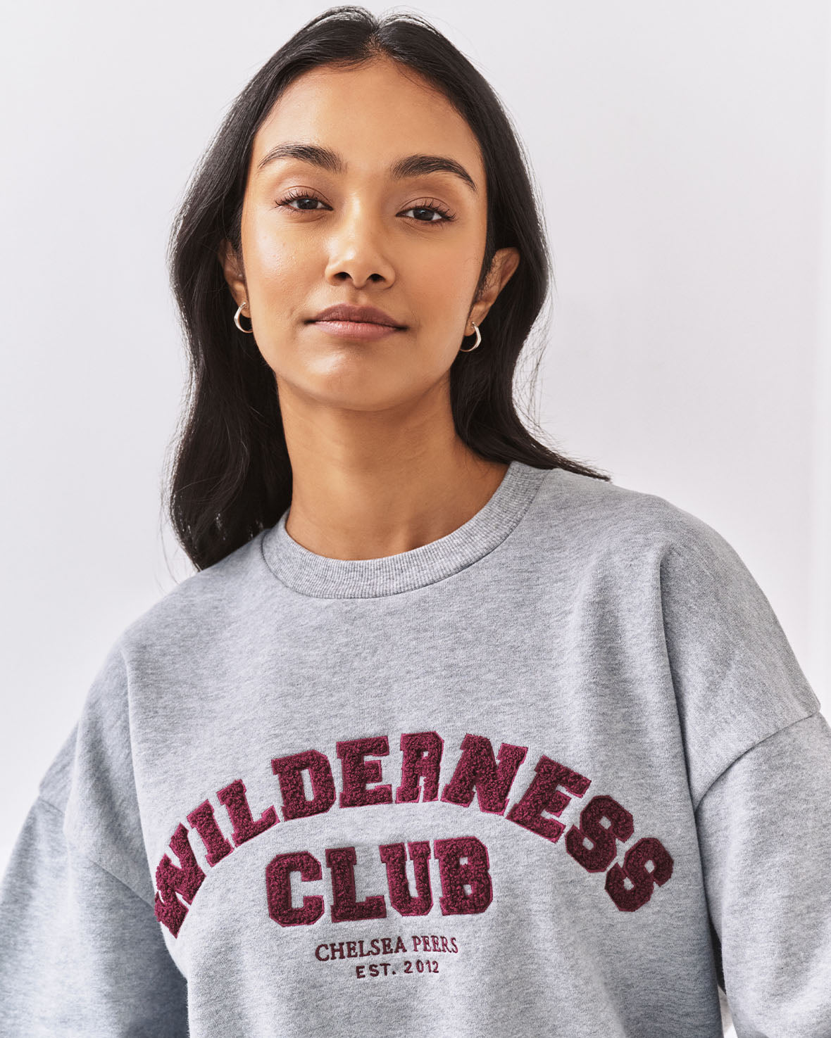 Organic Cotton Varsity Embroidered Wilderness Club Sweatshirt