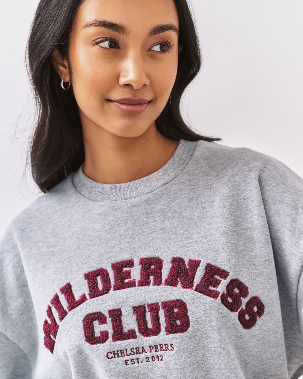 Organic Cotton Varsity Embroidered Wilderness Club Sweatshirt