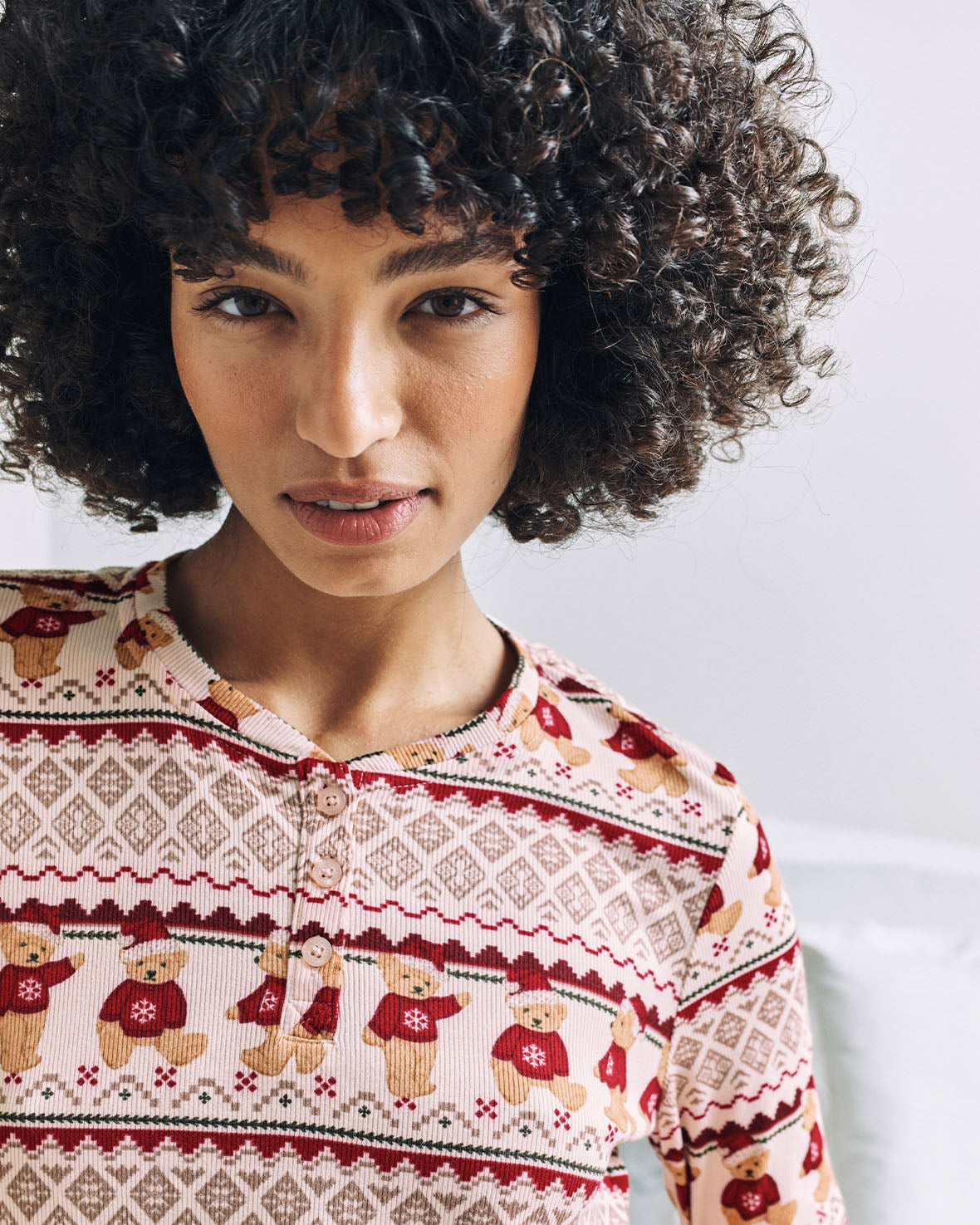 Peers the Bear Christmas Fair Isle Print Long Pyjama Set