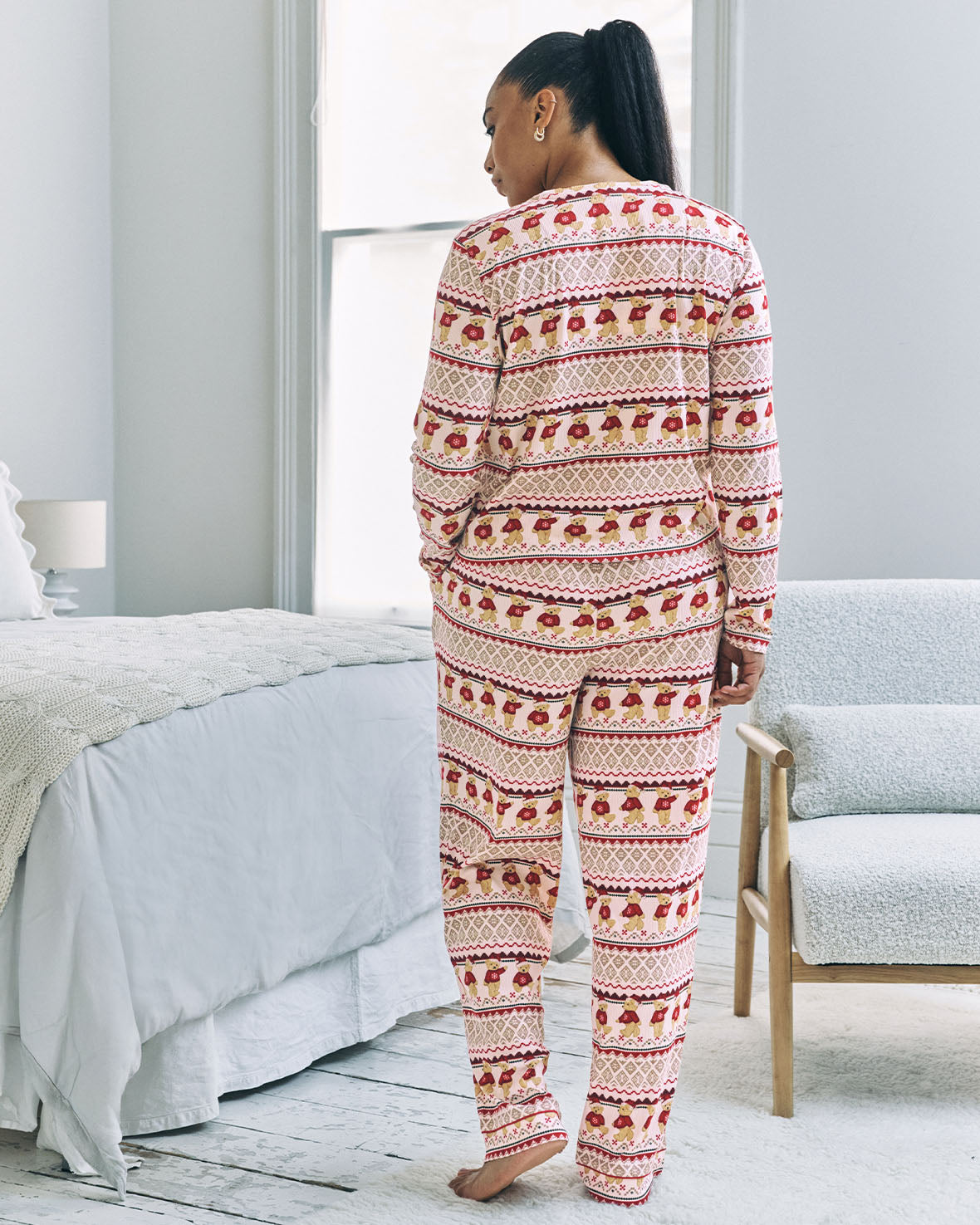Peers the Bear Christmas Fair Isle Print Long Pyjama Set