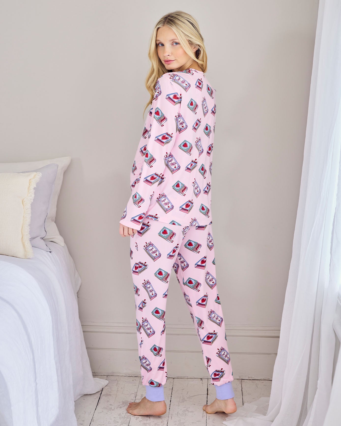 Maternity Valentine's Perfect Match Print Long Pyjama Set