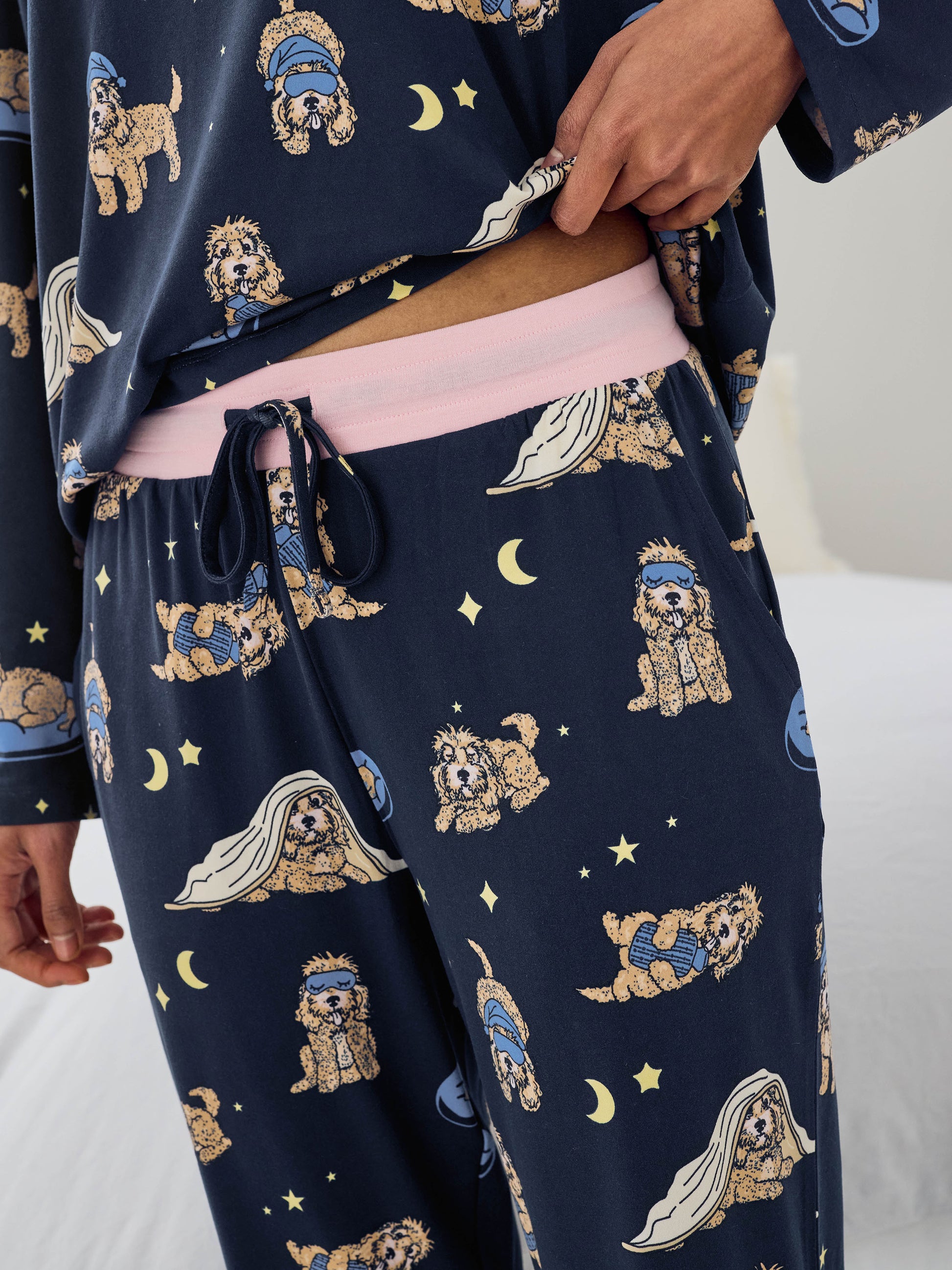 Petite Cockapoo Snooze Print Long Pyjama Set