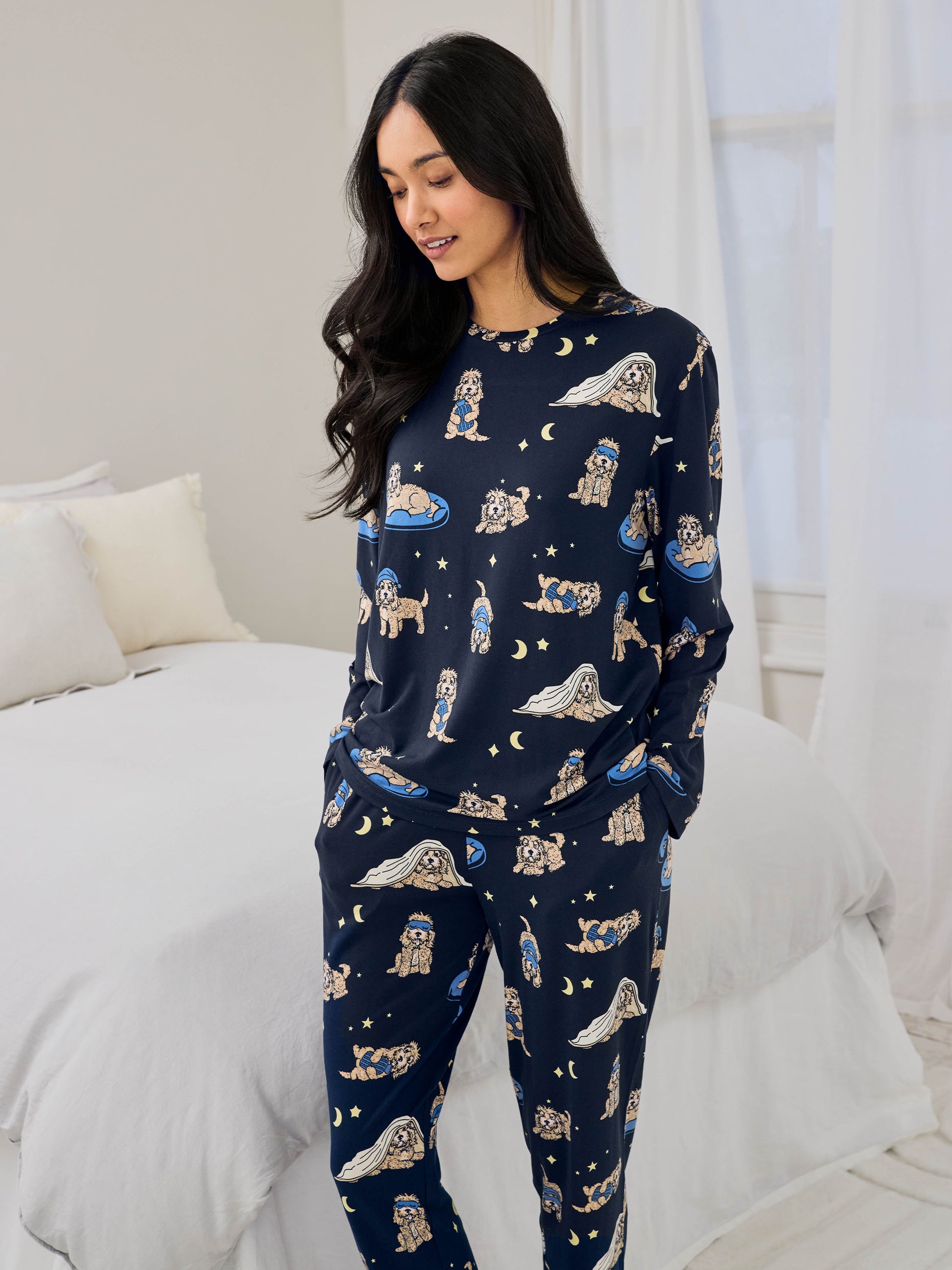 Petite Cockapoo Snooze Print Long Pyjama Set