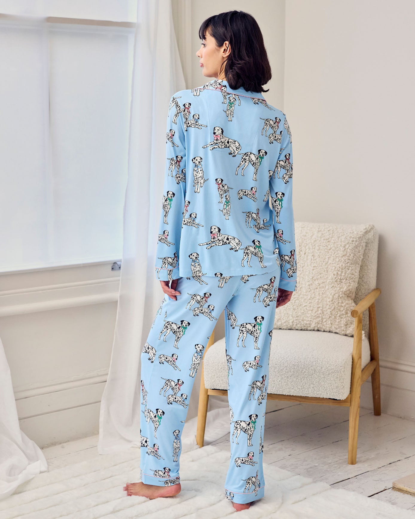 Petite Dalmatian Dogs Print Long Pyjama Set