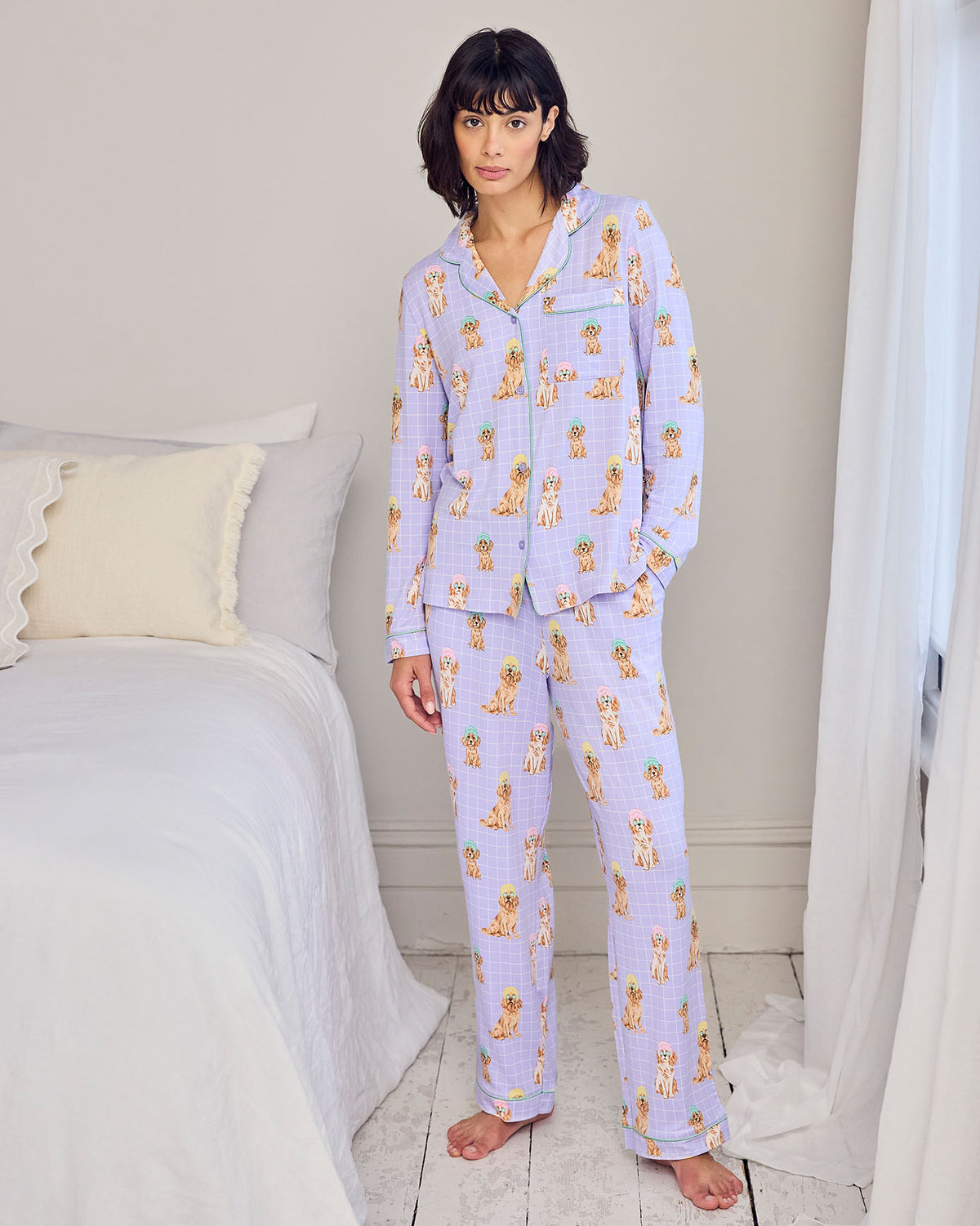 Spa Dogs Print Long Pyjama Set