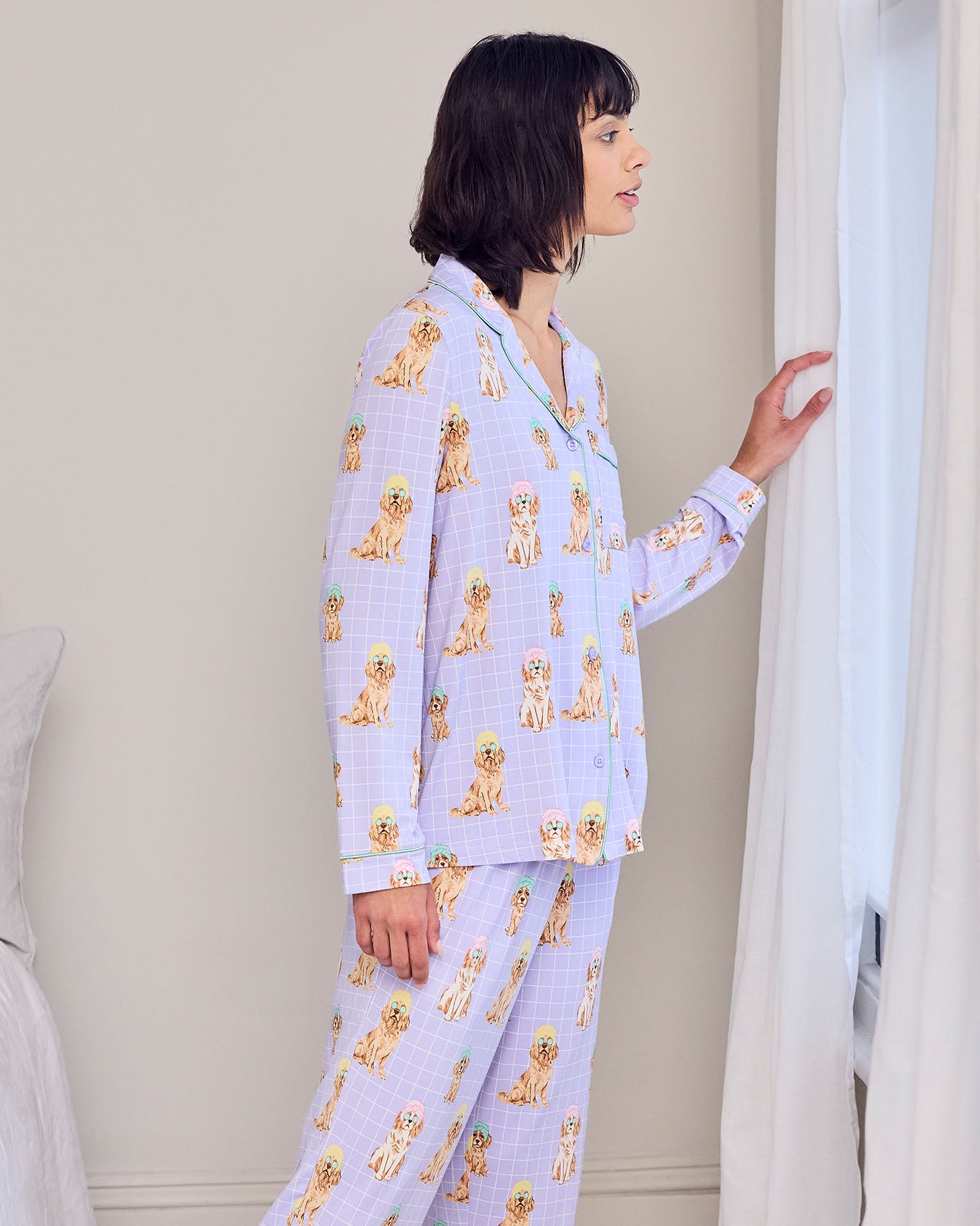 Spa Dogs Print Long Pyjama Set