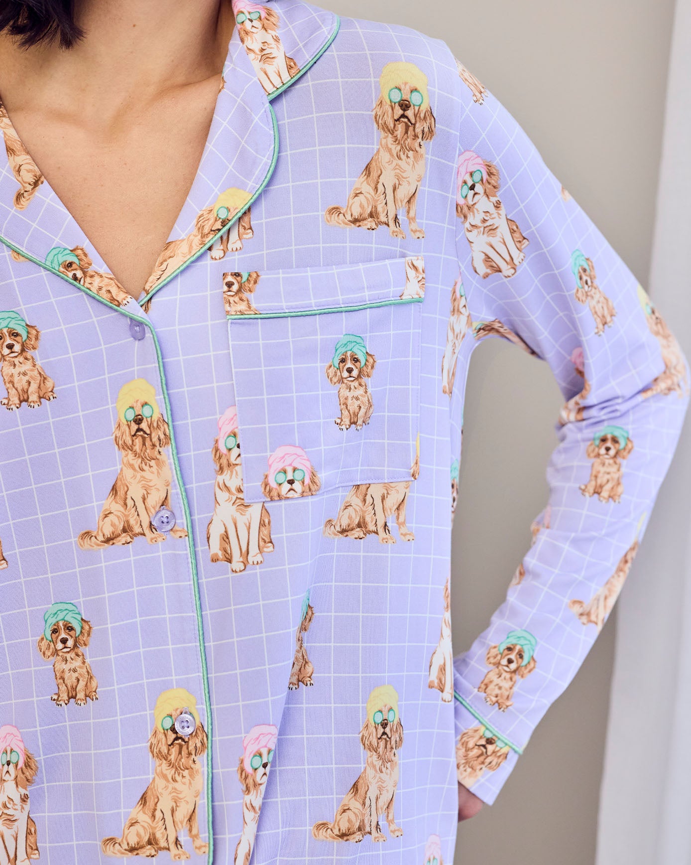 Spa Dogs Print Long Pyjama Set