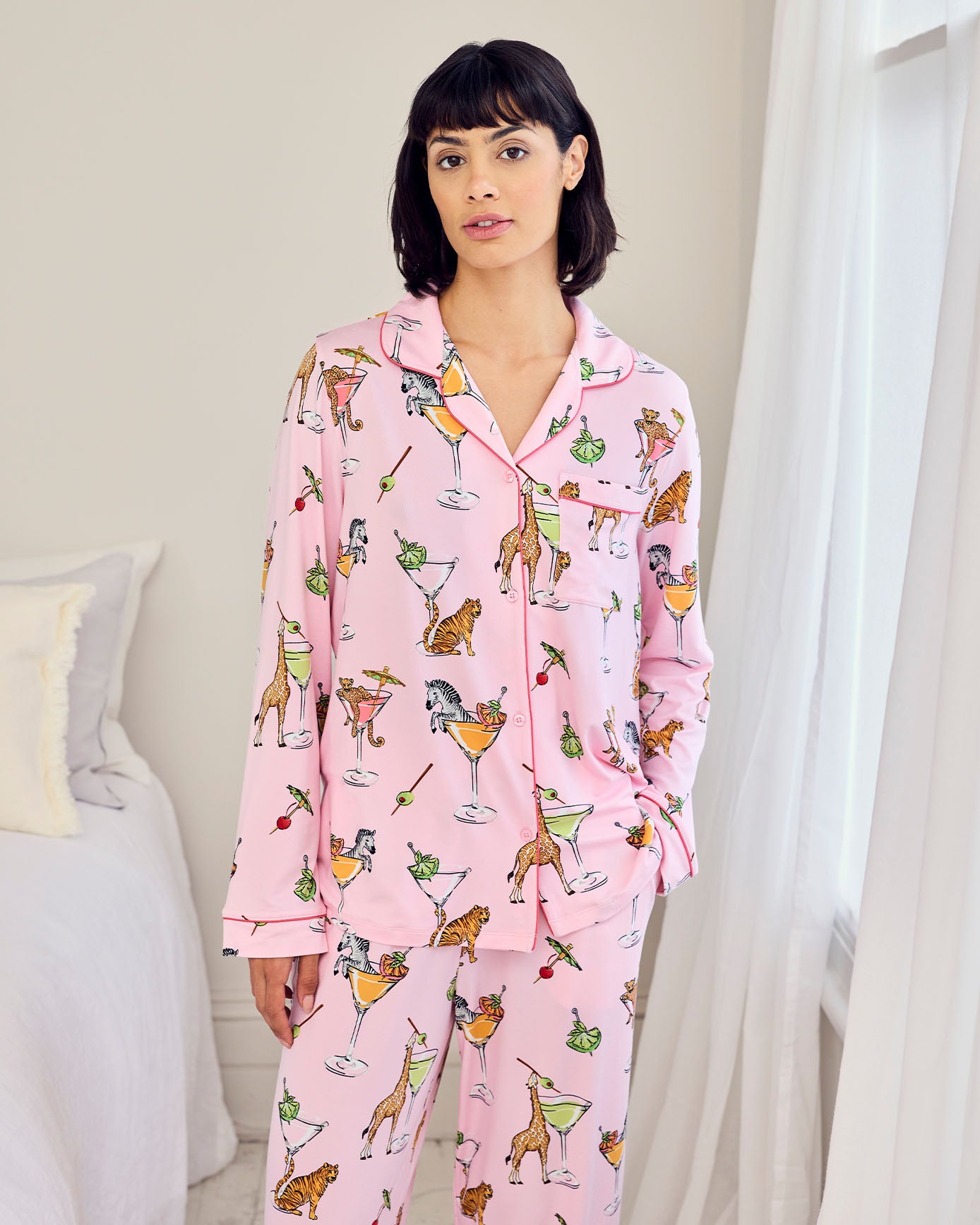 Martini Animals Print Long Pyjama Set