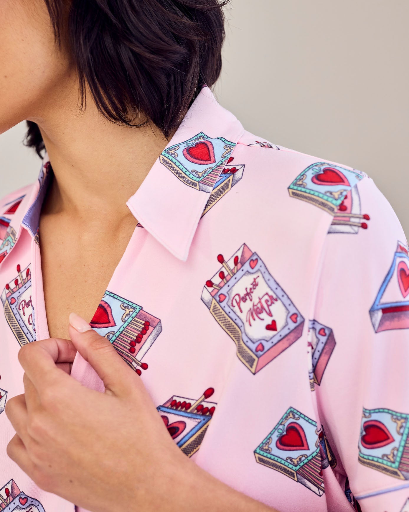 Valentine's Perfect Match Print Long Pyjama Set