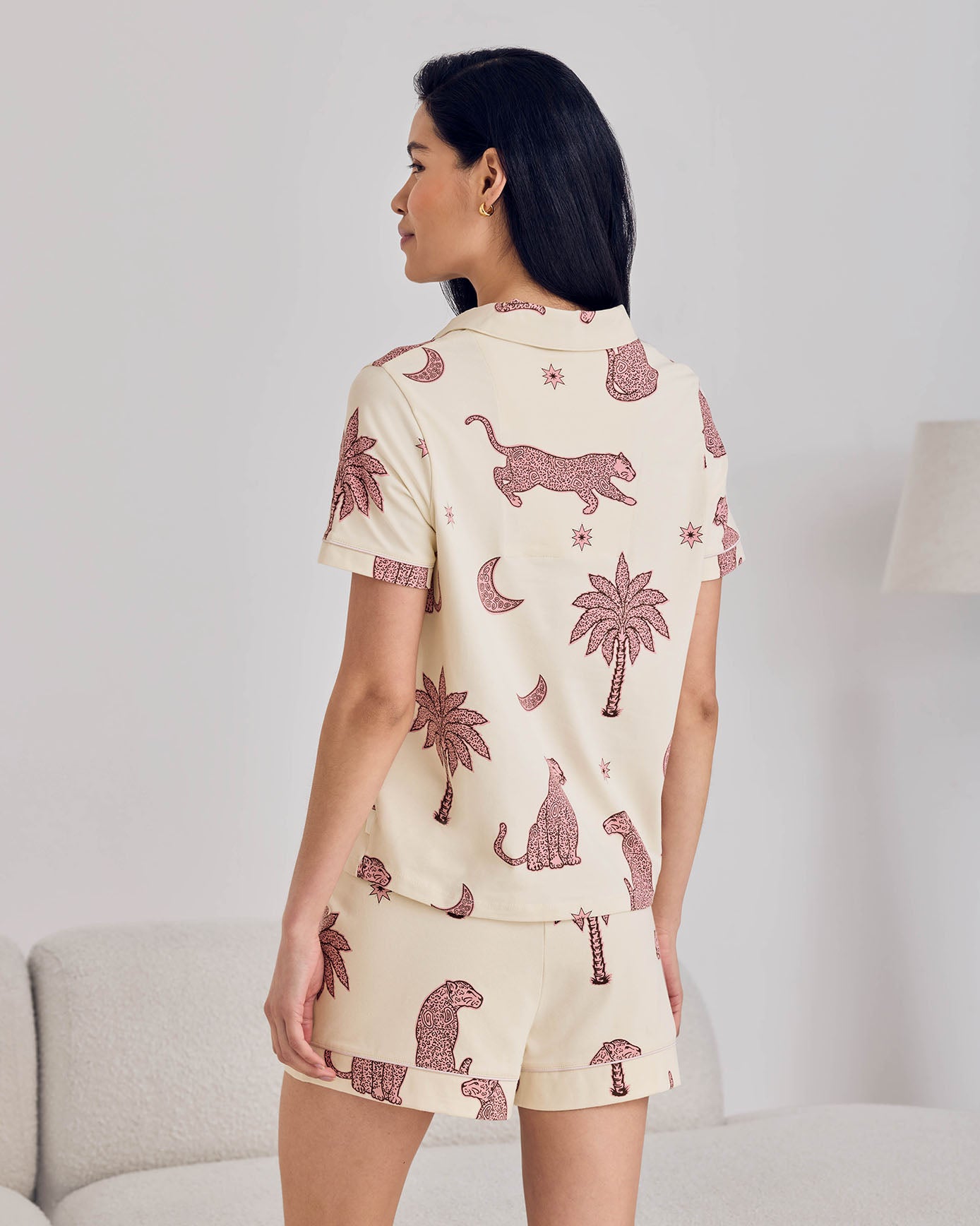 Organic Cotton Midnight Leopard Print Short Pyjama Set