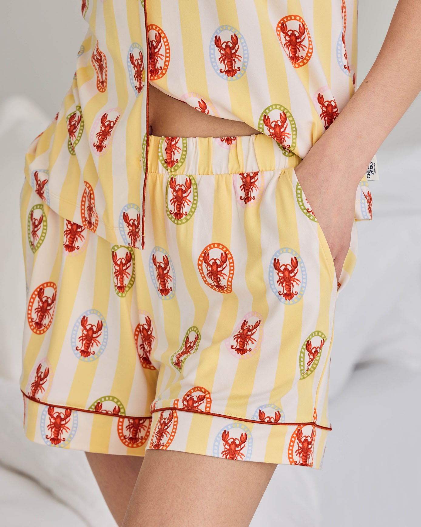 Lobster Stripe Print Short Pyjama Set