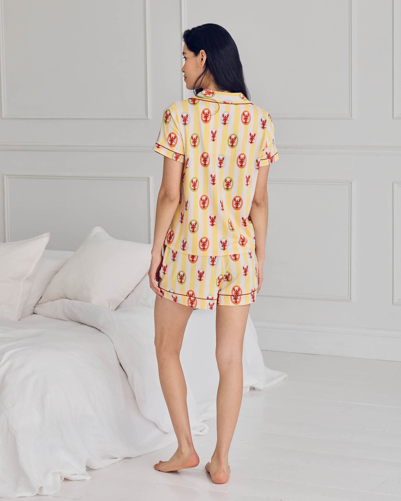 Lobster Stripe Print Short Pyjama Set