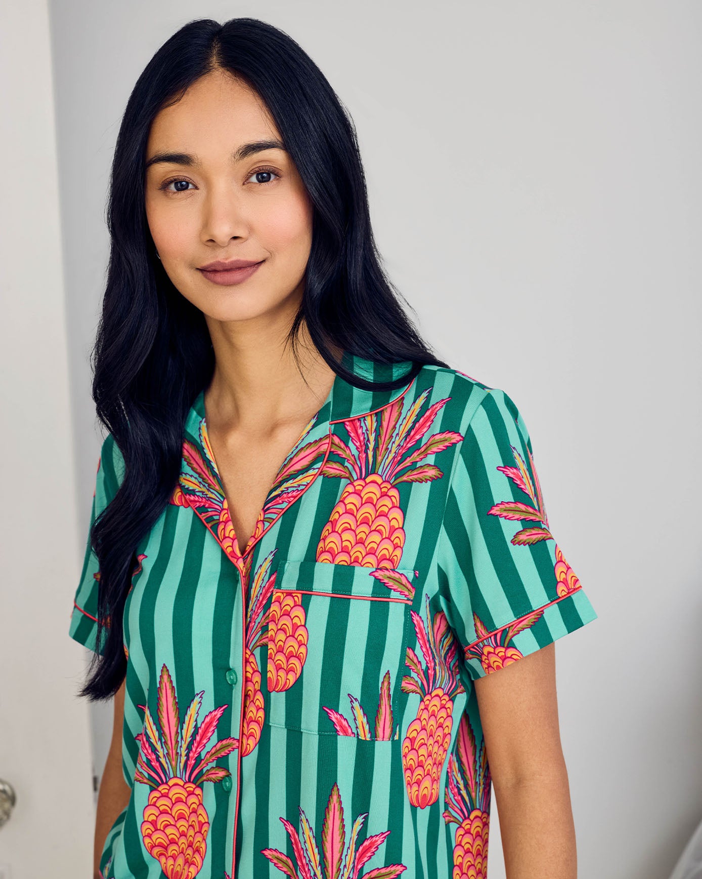 Pineapple Stripe Print Short Pyjama Set