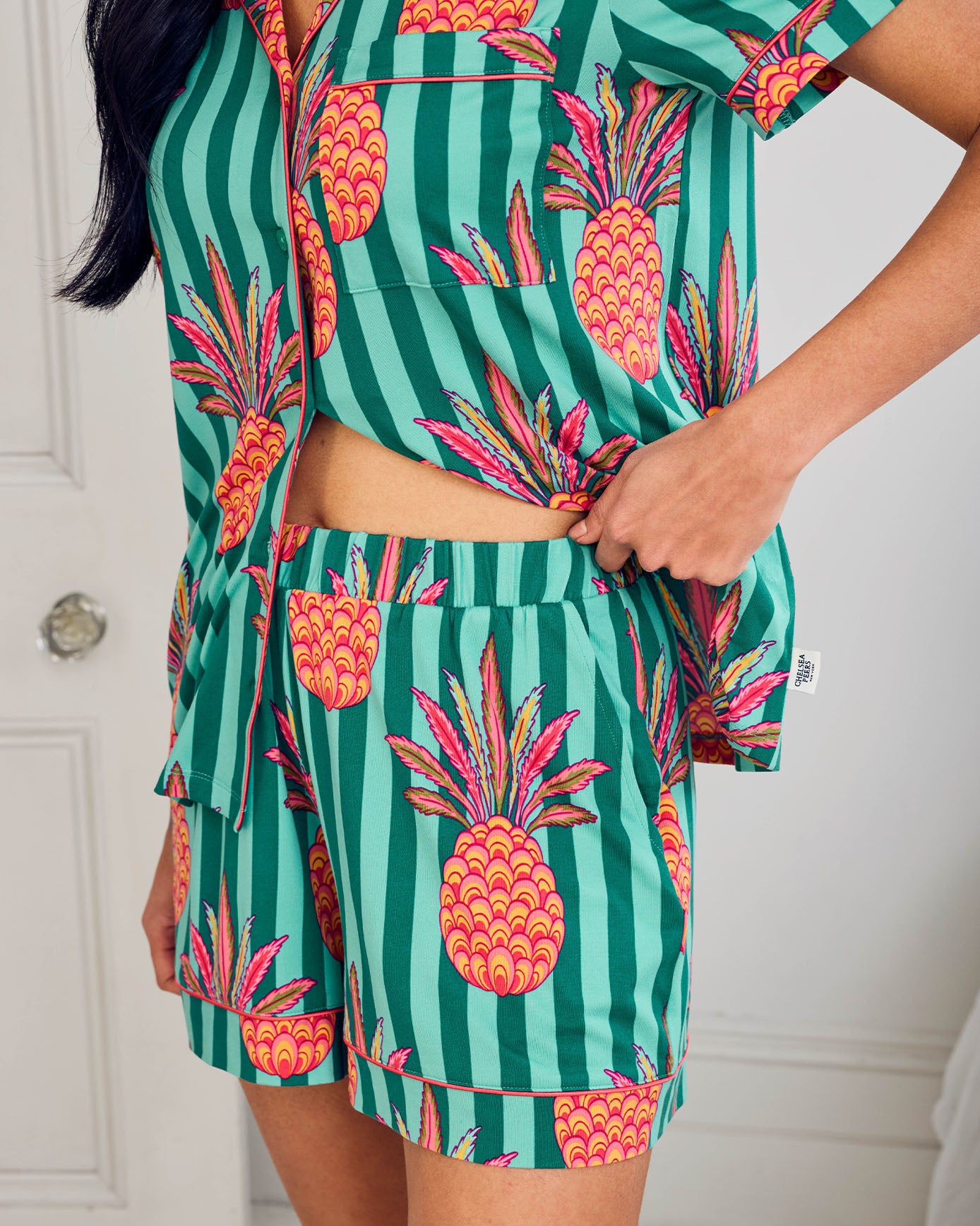 Pineapple Stripe Print Short Pyjama Set