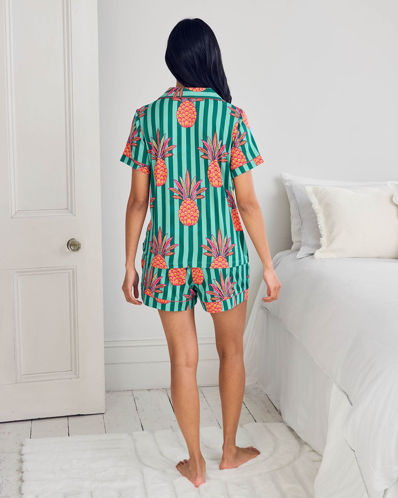 Pineapple Stripe Print Short Pyjama Set