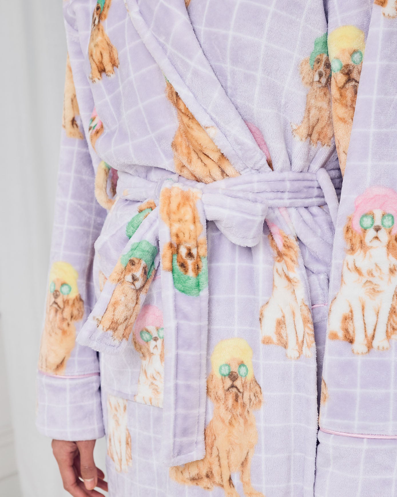 Fleece Spa Dogs Print Dressing Gown