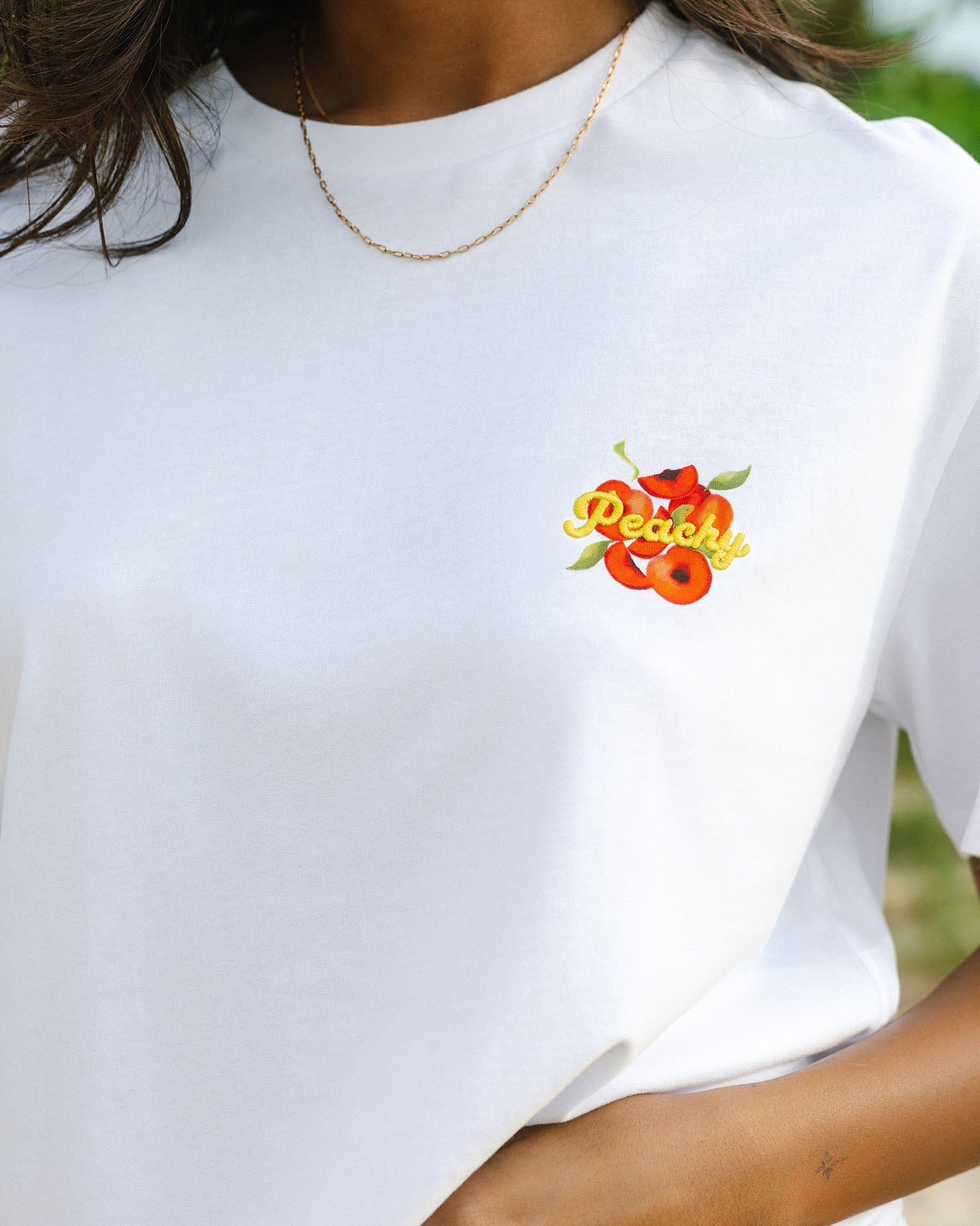 Organic Cotton Embroidered Peachy T-Shirt