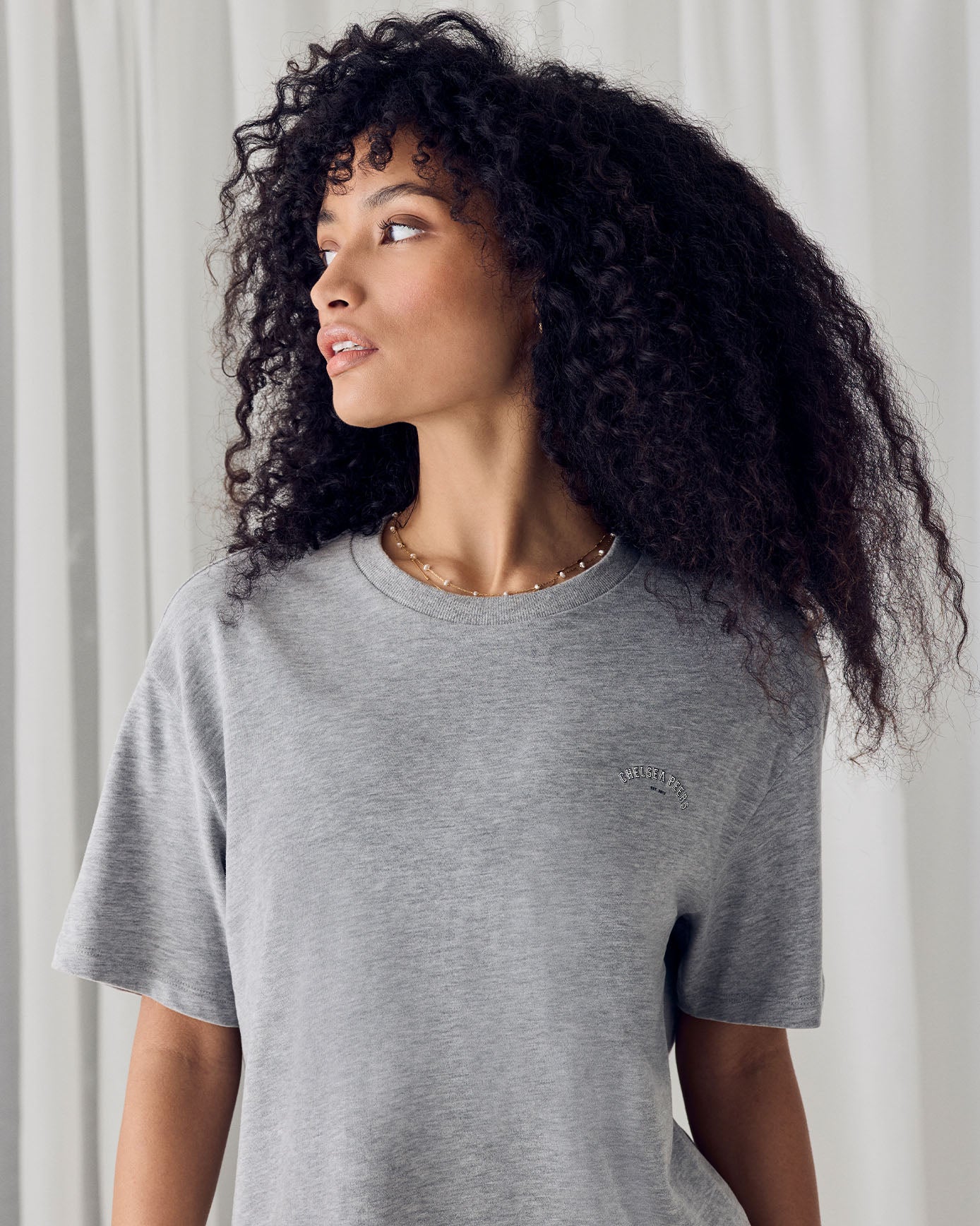 Organic Cotton Embossed Logo T-Shirt - Grey Marl
