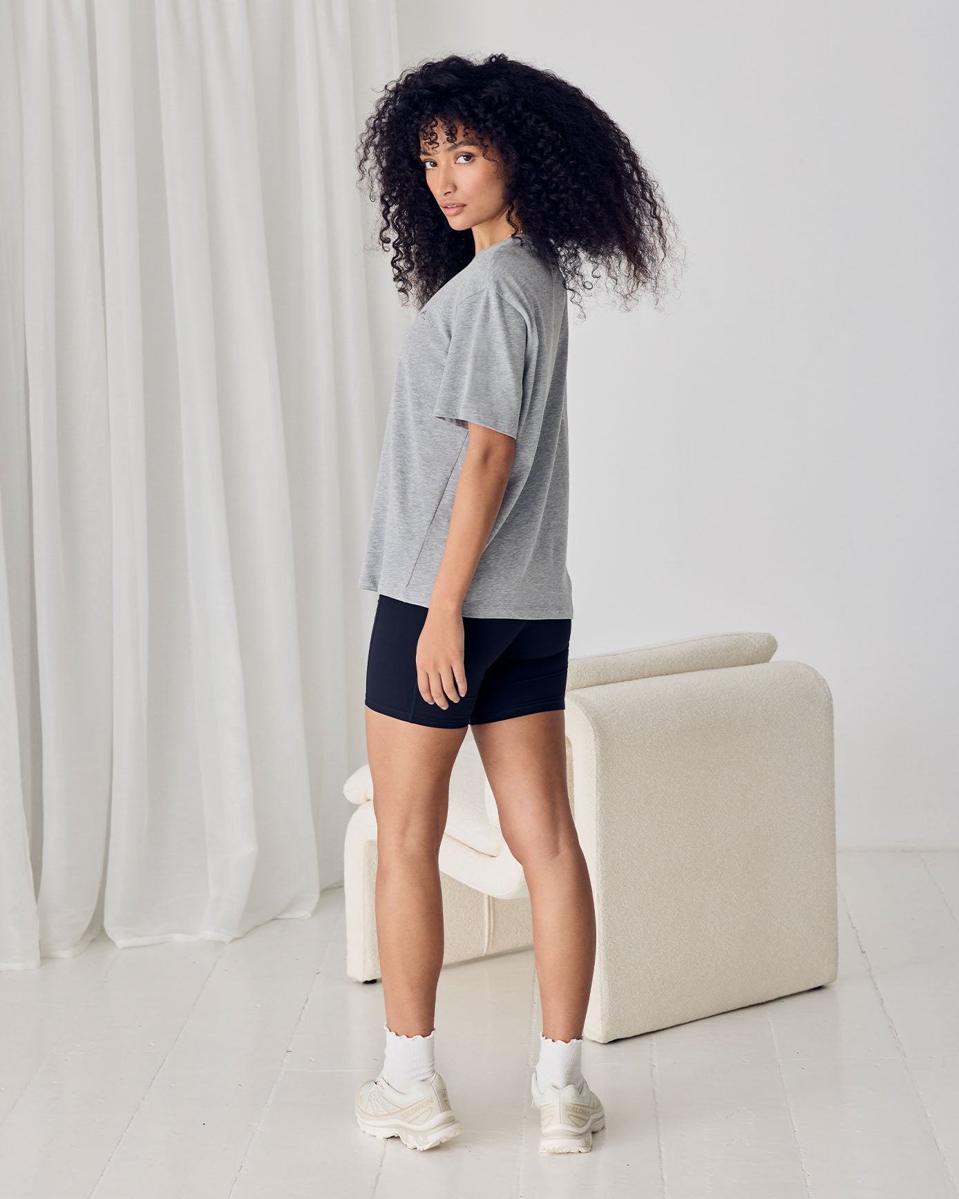 Organic Cotton Embossed Logo T-Shirt - Grey Marl