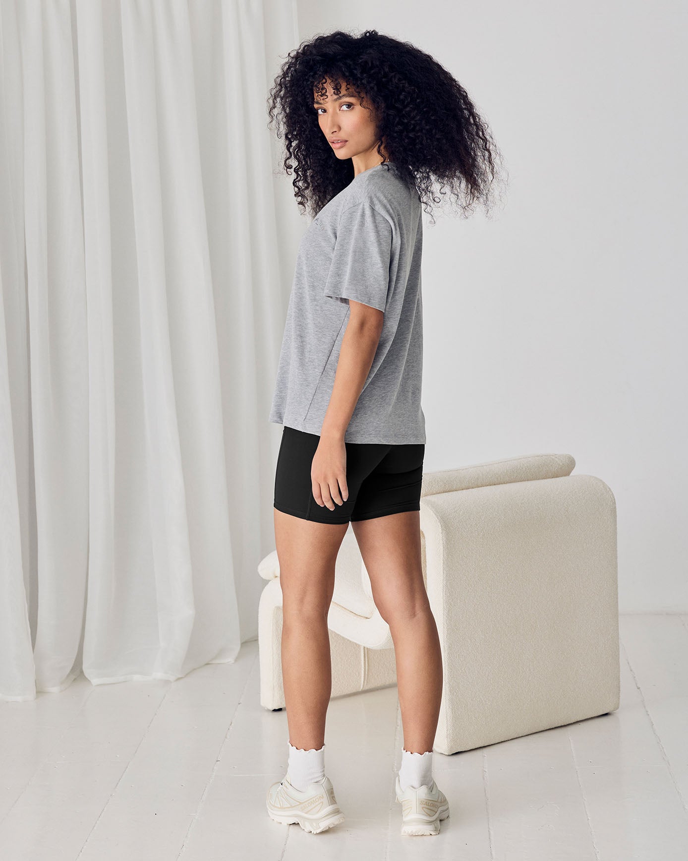 Organic Cotton Embossed Logo T-Shirt - Grey Marl